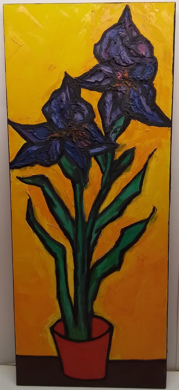 Gernot Kissel, 1939 Worms-2008, Iris, Öl/Lwd, unsig., aus dem Nachlass des Künstlersstammend, ca. 90x36cm