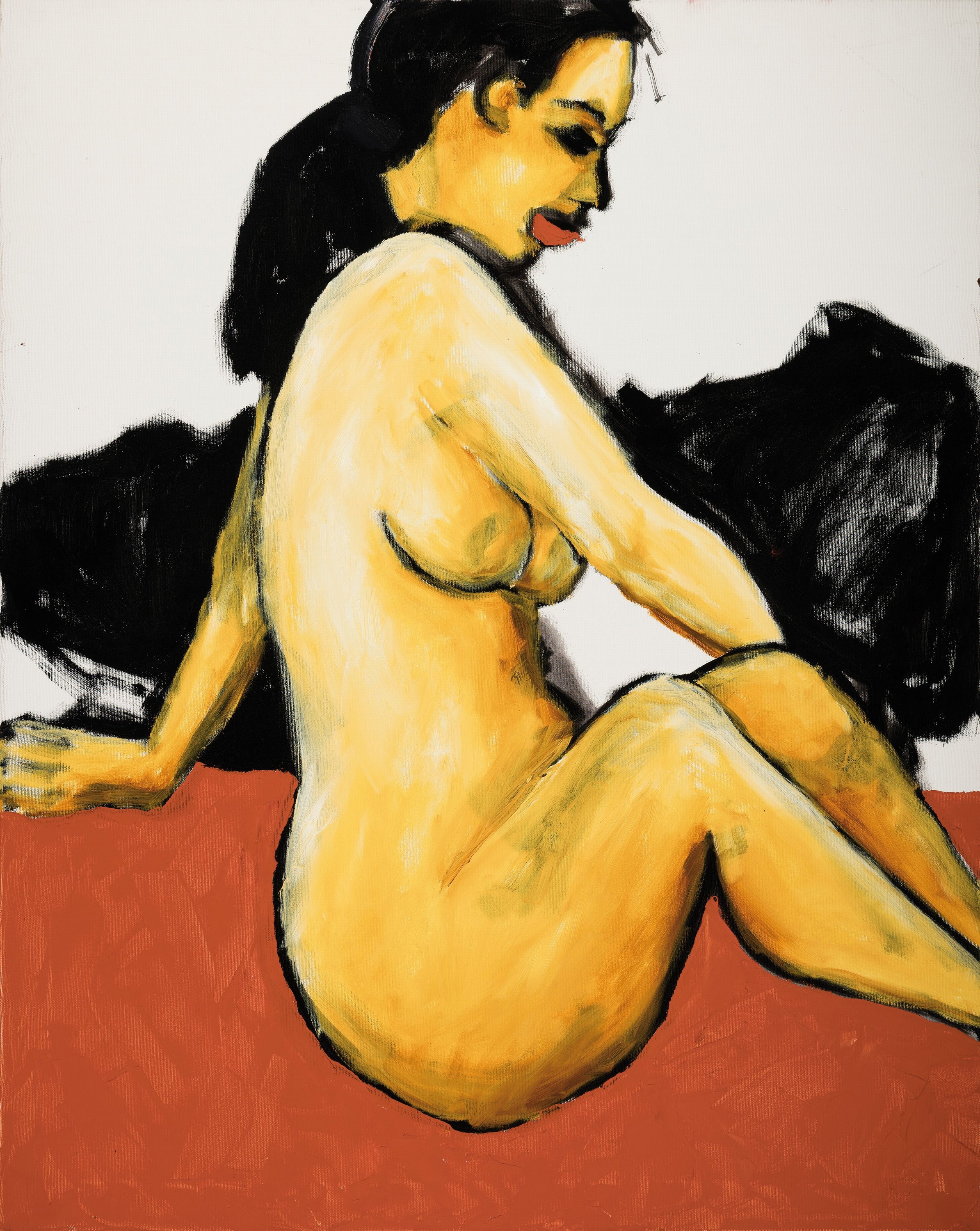 Gernot Kissel, 1939 Worms-2008, Sitzender Akt, Öl/Lwd, unsig., aus dem Nachlass des Künstlers stammend, ca. 100x80cm