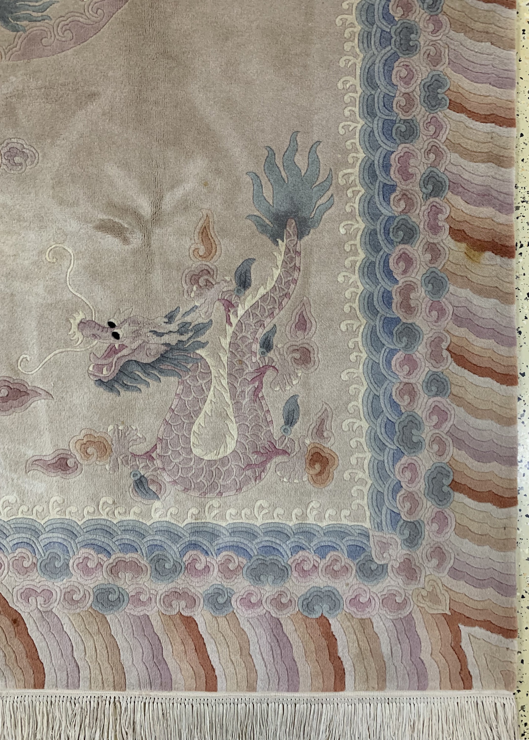 Detail a: Aubusson"Drachen-Teppich", China, Ende 20.Jhd, Wolle auf Baumwolle, ca. 295 x 200 cm,Reinigungsbedürftig, EHZ: 2