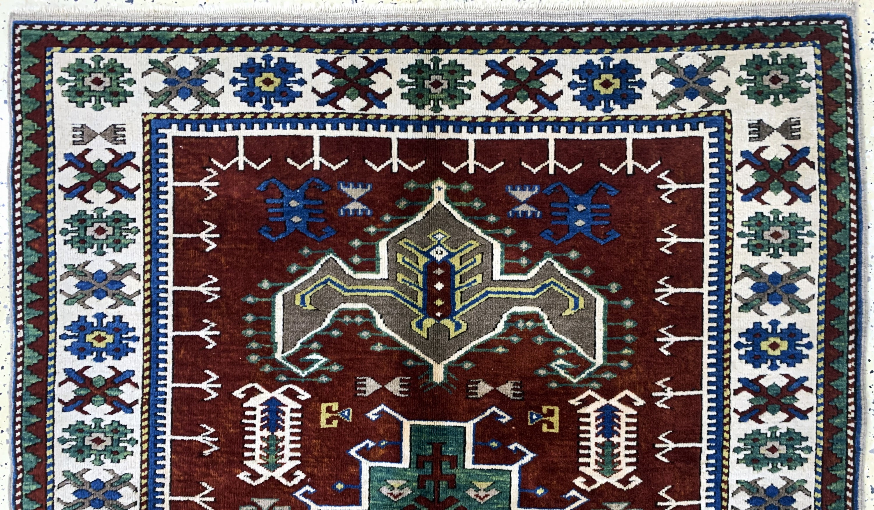 Detail a: Kars Kazak, Türkei, Mitte 20.Jhd, Wolle aufWolle, ca. 180 x 135 cm, EHZ: 2