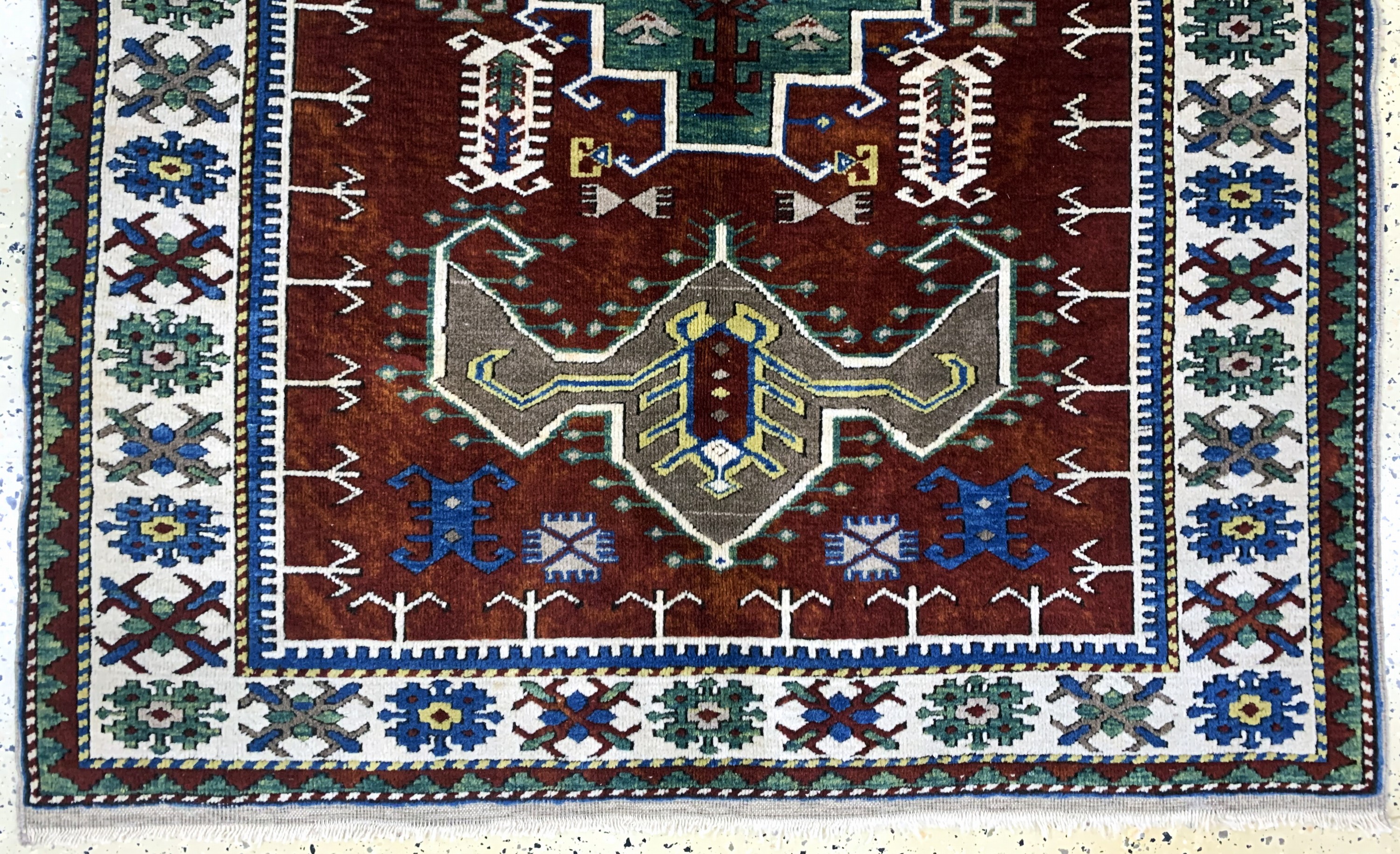 Detail c: Kars Kazak, Türkei, Mitte 20.Jhd, Wolle aufWolle, ca. 180 x 135 cm, EHZ: 2