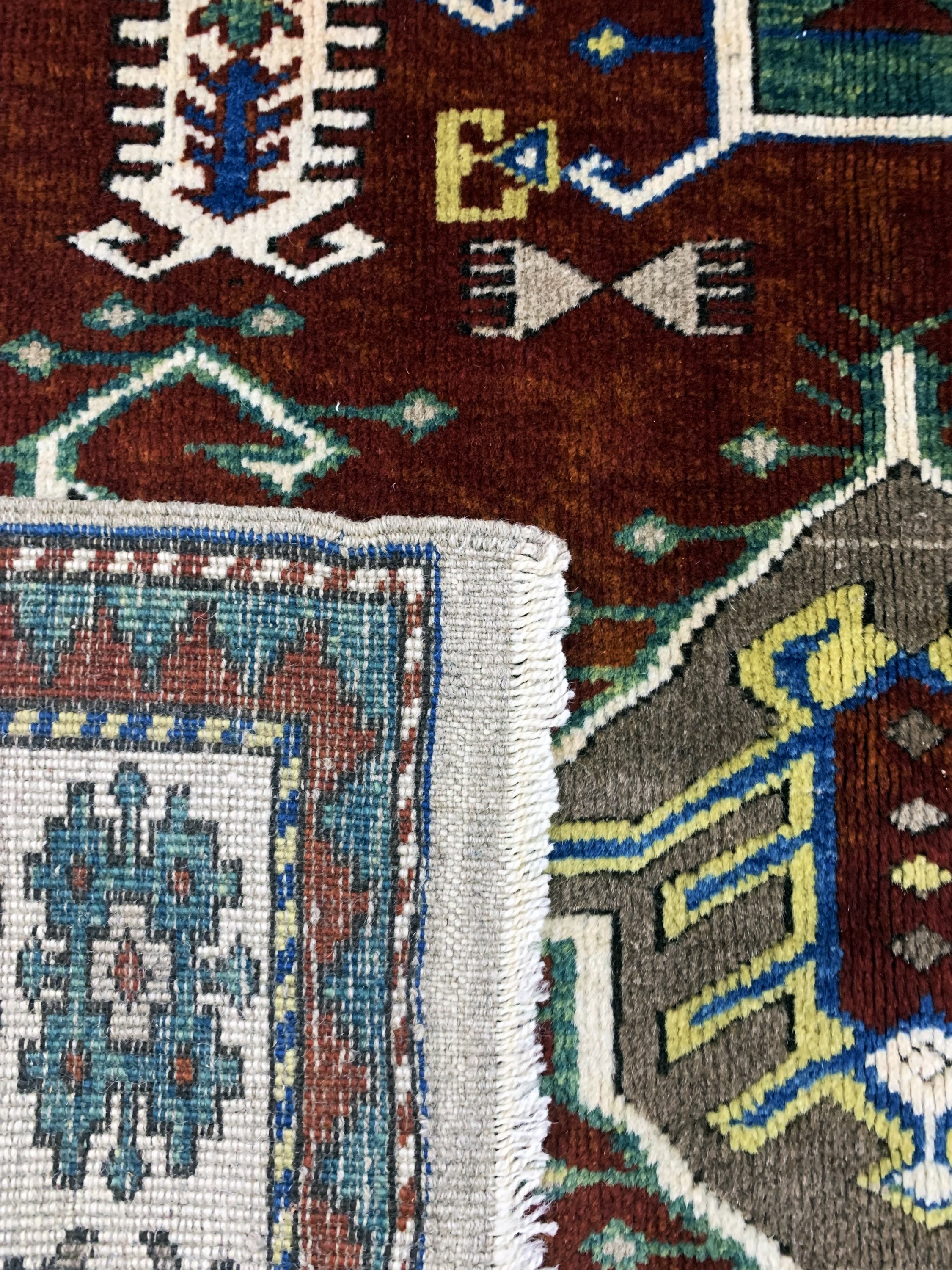 Detail e: Kars Kazak, Türkei, Mitte 20.Jhd, Wolle aufWolle, ca. 180 x 135 cm, EHZ: 2