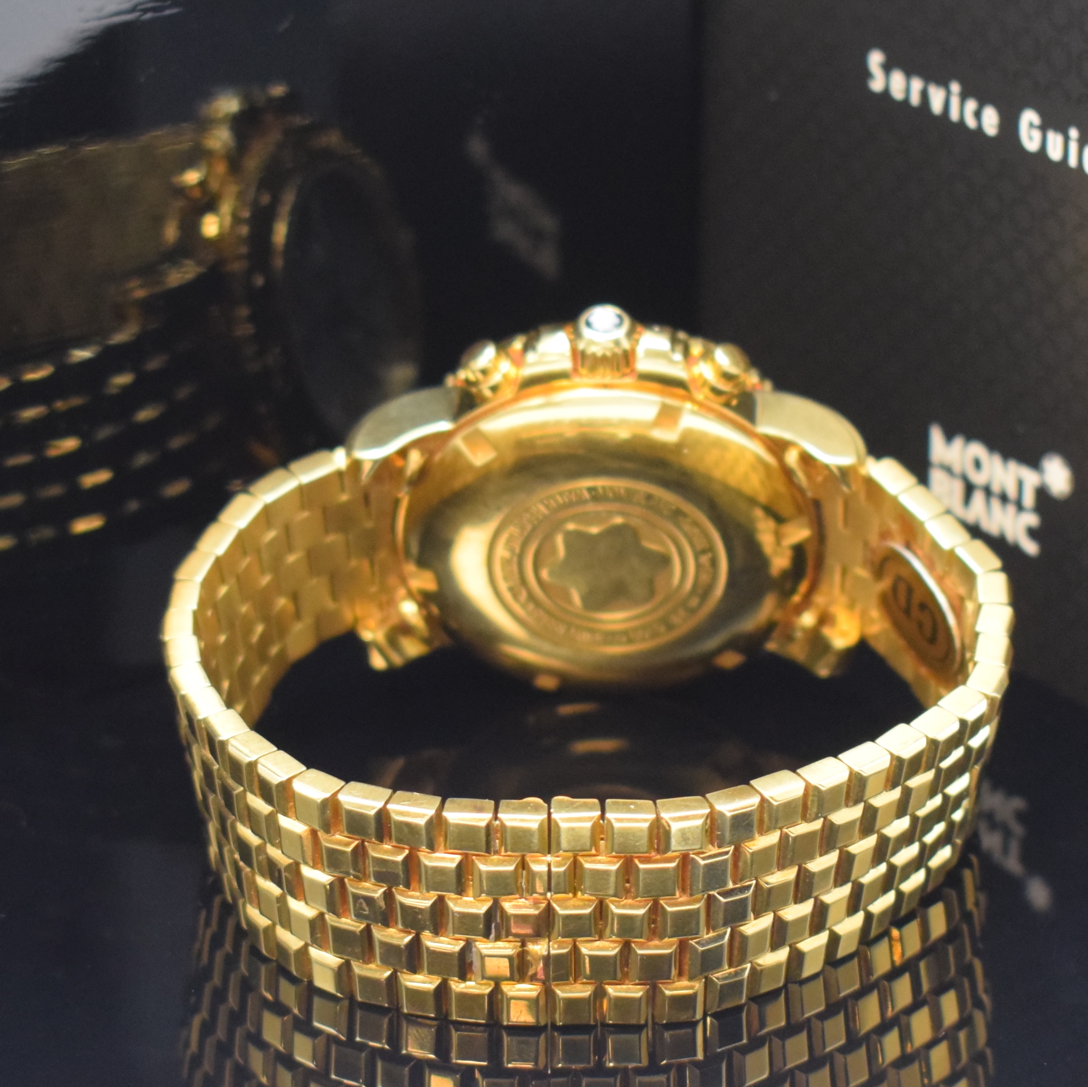 Detail b: MONTBLANC seltener und sehr luxuriöser XXL Sport Chronograph in GG 750/000 Referenz 7053, Automatik, massives Goldgeh., Boden und Krone verschr., ...