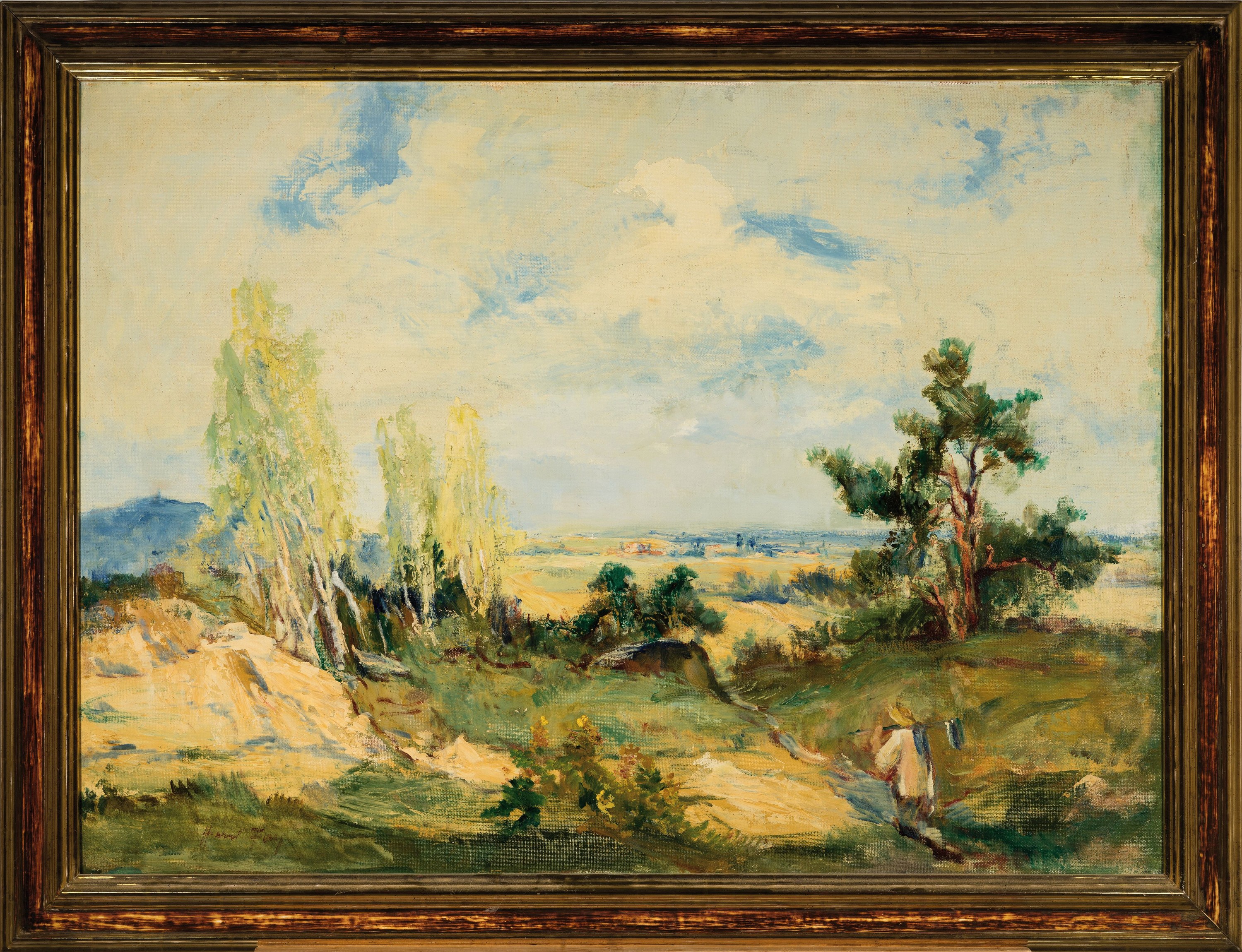 Detail k: Hanns Fay, 1888 Frankenthal-1957 Neustadt/Wstr., Südpfälzer Landschaft bei Birkweiler, Öl/Hartfaser, links unten signiert, ca. 89x120cm, R. ca. ...