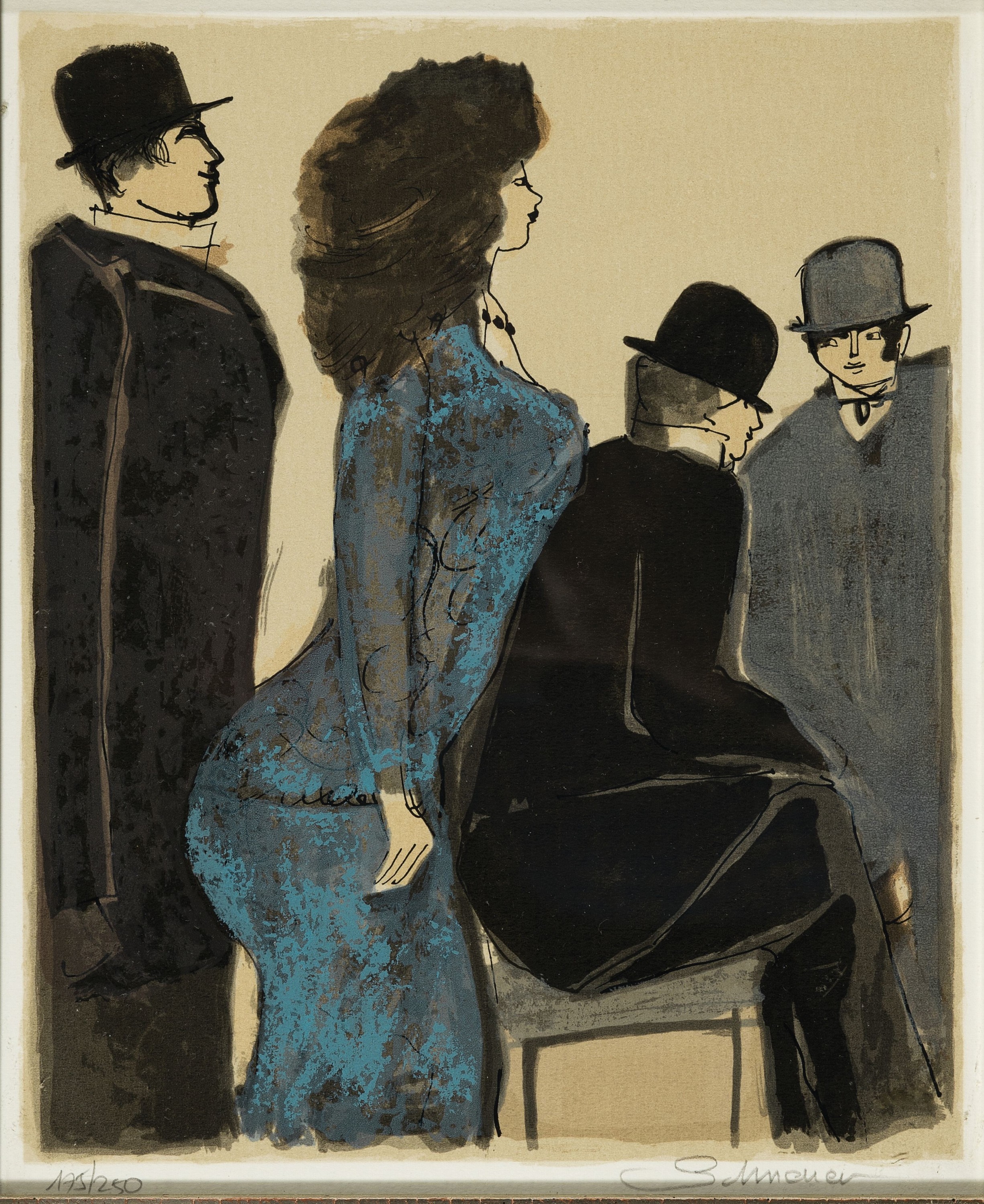 David Schneuer, 1905-1998, 3 Farblithos, alle handsign. und num. 175/250, je ca. 28x 23cm, alle u.Gl., R.