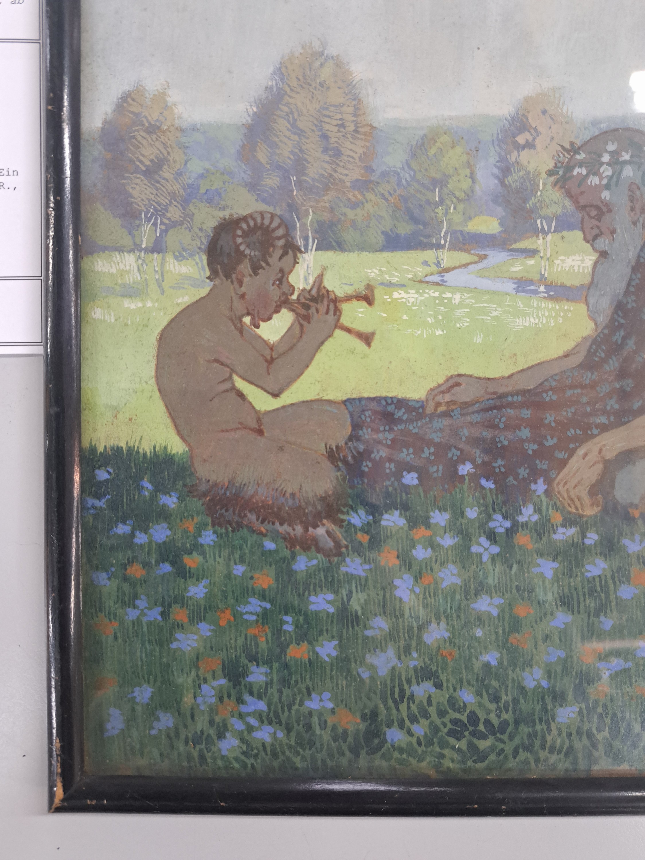 Detail b: Hans Adolf Müller, 1888-1934, Ein Frühlingslied, Pastell auf Papier, rechts unten sign. Ad. Hans Müller, rückseitig: Copie von Hans ...