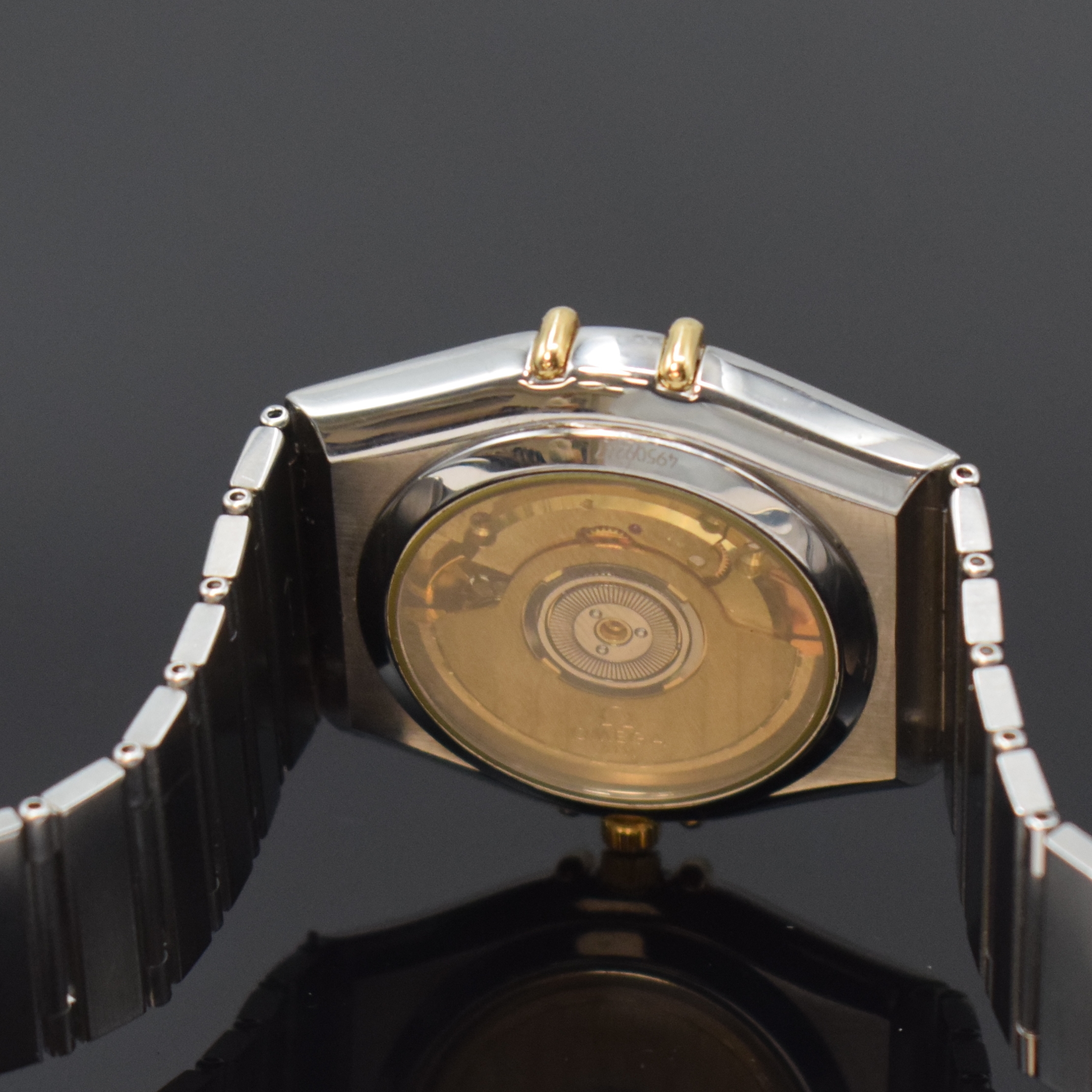Detail e: OMEGA Constellation Chronometer Herrenarmbanduhr in Stahl/Gold Referenz 368.1075.2, Schweiz um 1985, Automatik, beids. vergl. Stahlgeh., Goldlünette ...