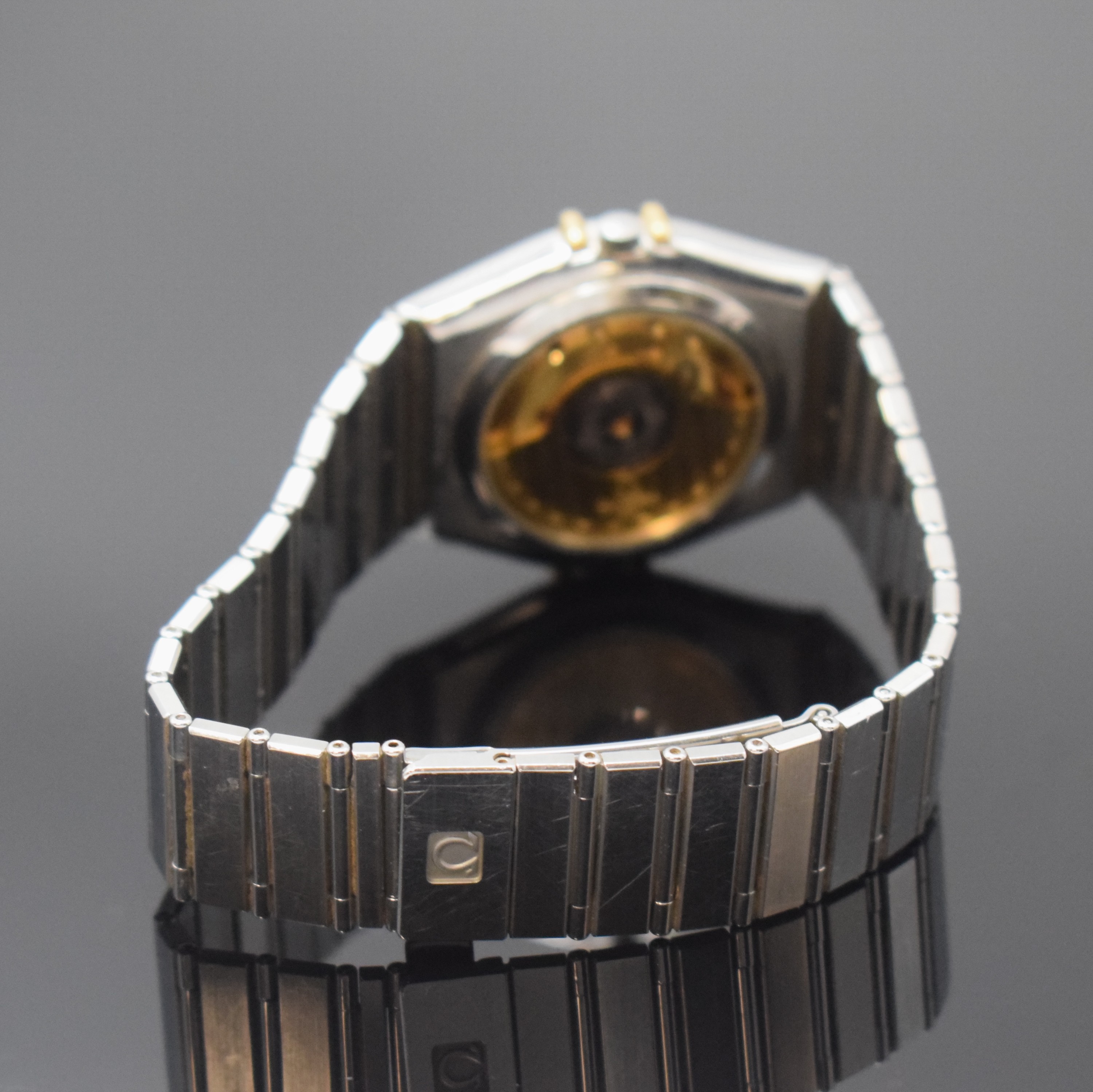 Detail b: OMEGA Constellation Chronometer Herrenarmbanduhr in Stahl/Gold Referenz 368.1075.1, Schweiz um 1985, Automatik, beids. vergl. Stahlgeh., Goldlünette ...