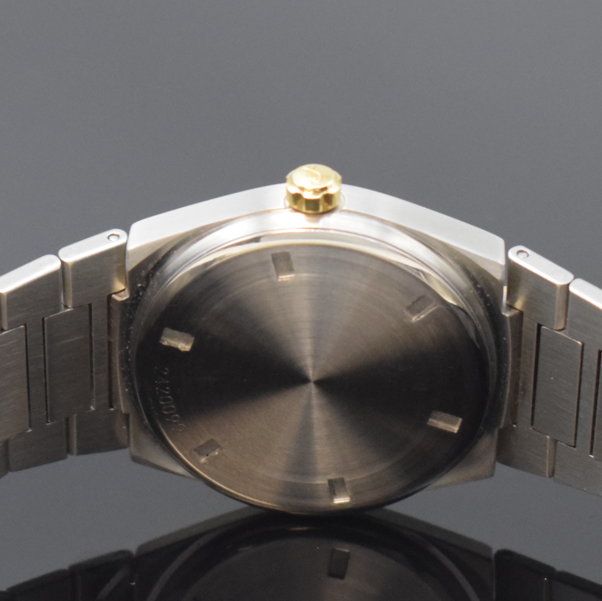 Detail d: IWC Herrenarmbanduhr Ingenieur SL in Stahl/Gold am Stahlband Referenz 3506.1, Schweiz um 1990, Automatik, satin. Geh., Boden und Krone verschr., ...