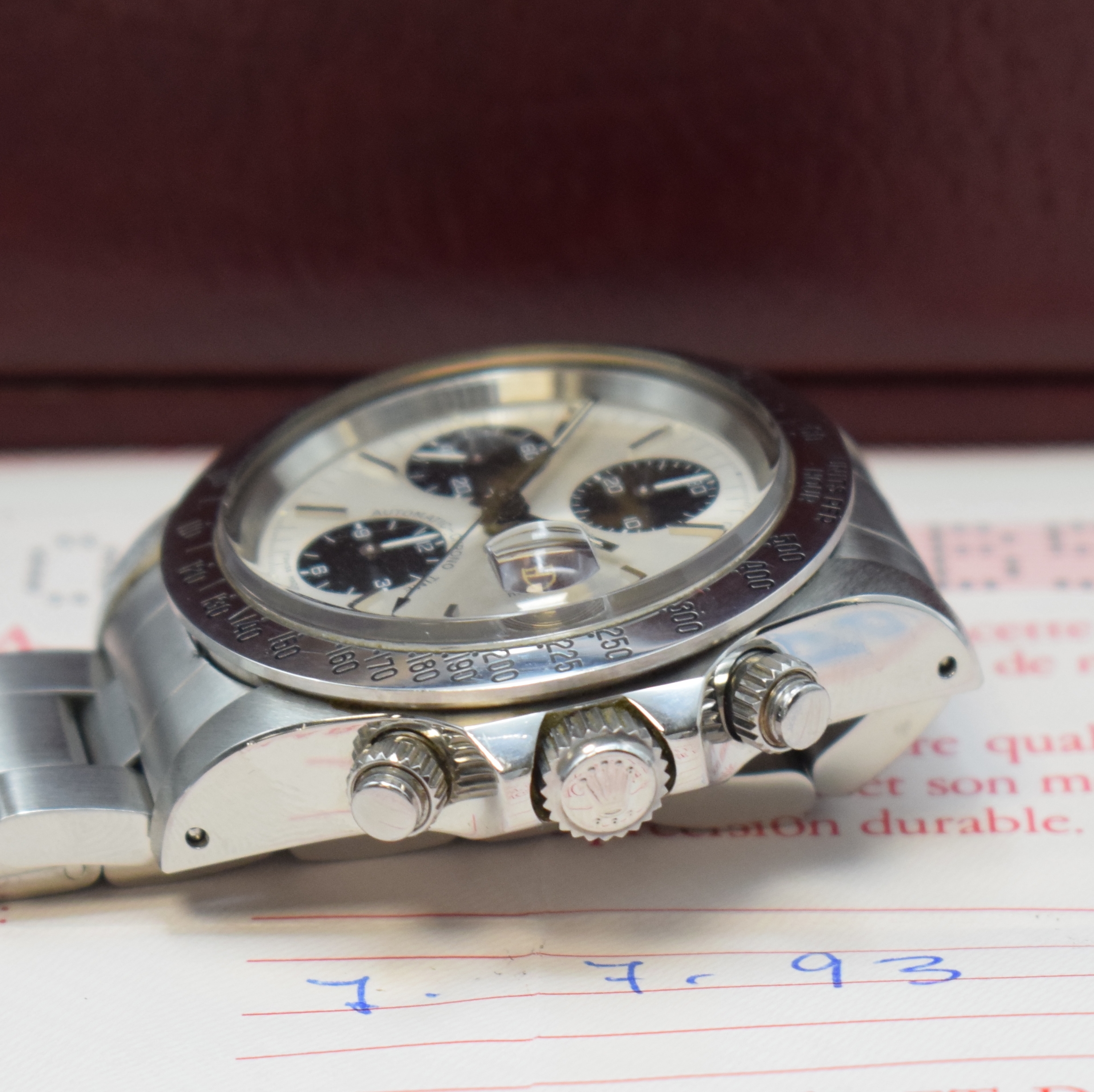 Detail c: TUDOR Armbandchronograph Oysterdate "Big Block" Referenz 79180, Schweiz verk. lt. beil. Pap. 07/1993, Automatik, LC 023, original Rolex ...