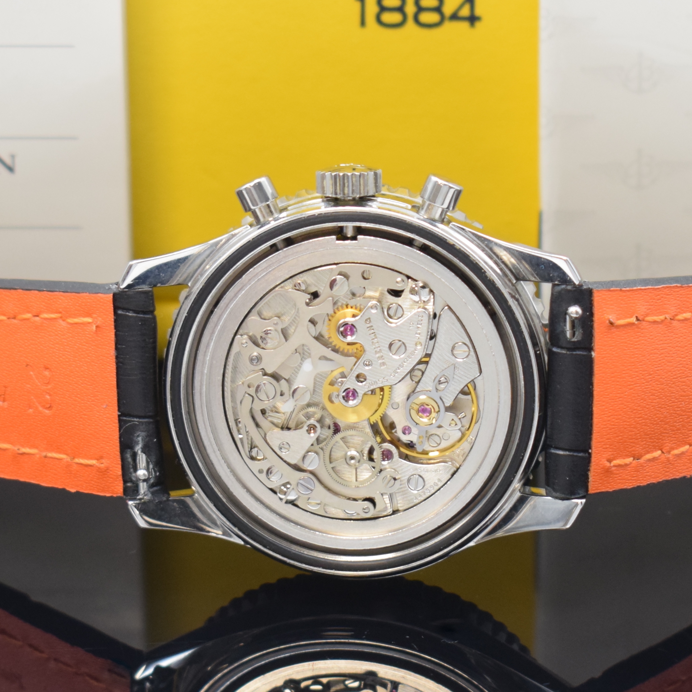 Detail d: BREITLING Navitimer Cosmonaute Herrenchronograph Referenz D12022, Schweiz um 1995, Handaufzug, Edelstahlgeh., beids. drehb. Rechenschieber-Lünette, ...