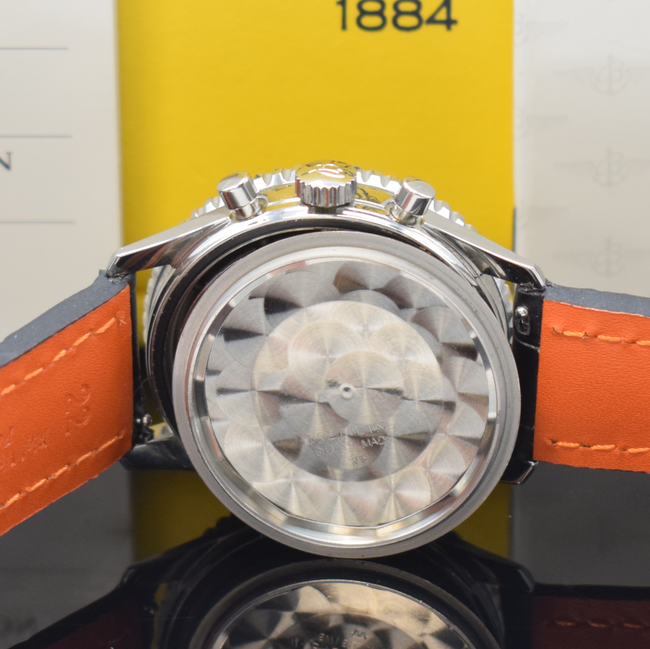 Detail e: BREITLING Navitimer Cosmonaute Herrenchronograph Referenz D12022, Schweiz um 1995, Handaufzug, Edelstahlgeh., beids. drehb. Rechenschieber-Lünette, ...