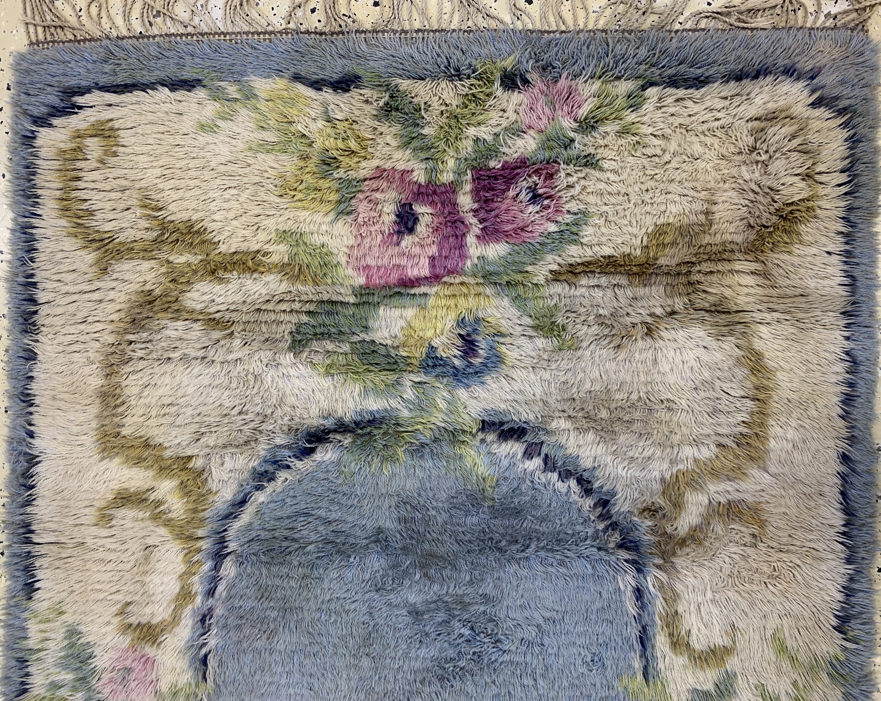 Detail a: Wollteppich, Europa, Mitte 20.Jhd, Wolle auf Baumwolle, ca. 200 x 115 cm, EHZ: 2