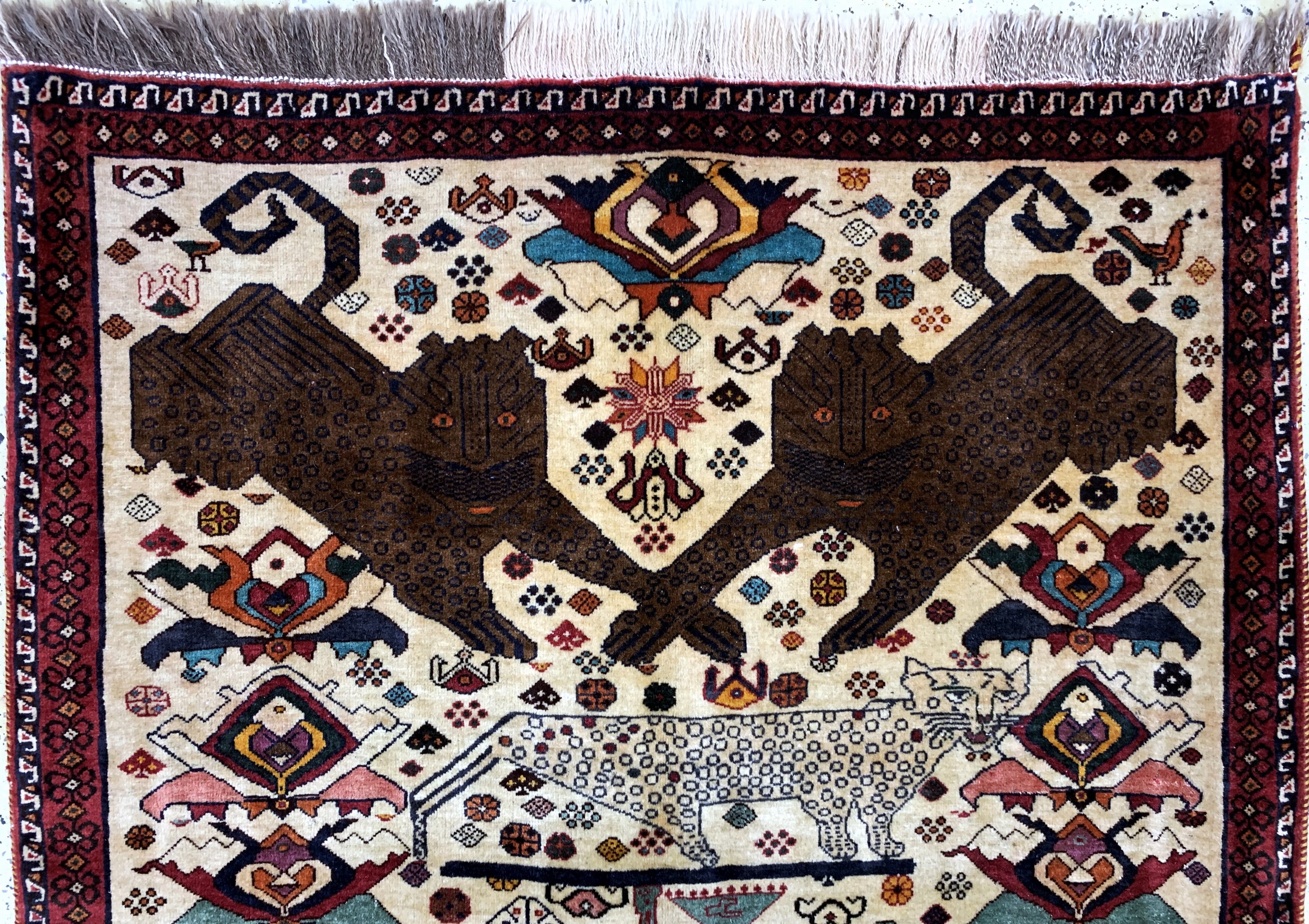 Detail a: Ghaschgai Kashkuli fein, Persien, Mitte 20.Jhd, Wolle auf Wolle, ca. 183 x 130 cm, gereinigt, EHZ: 2