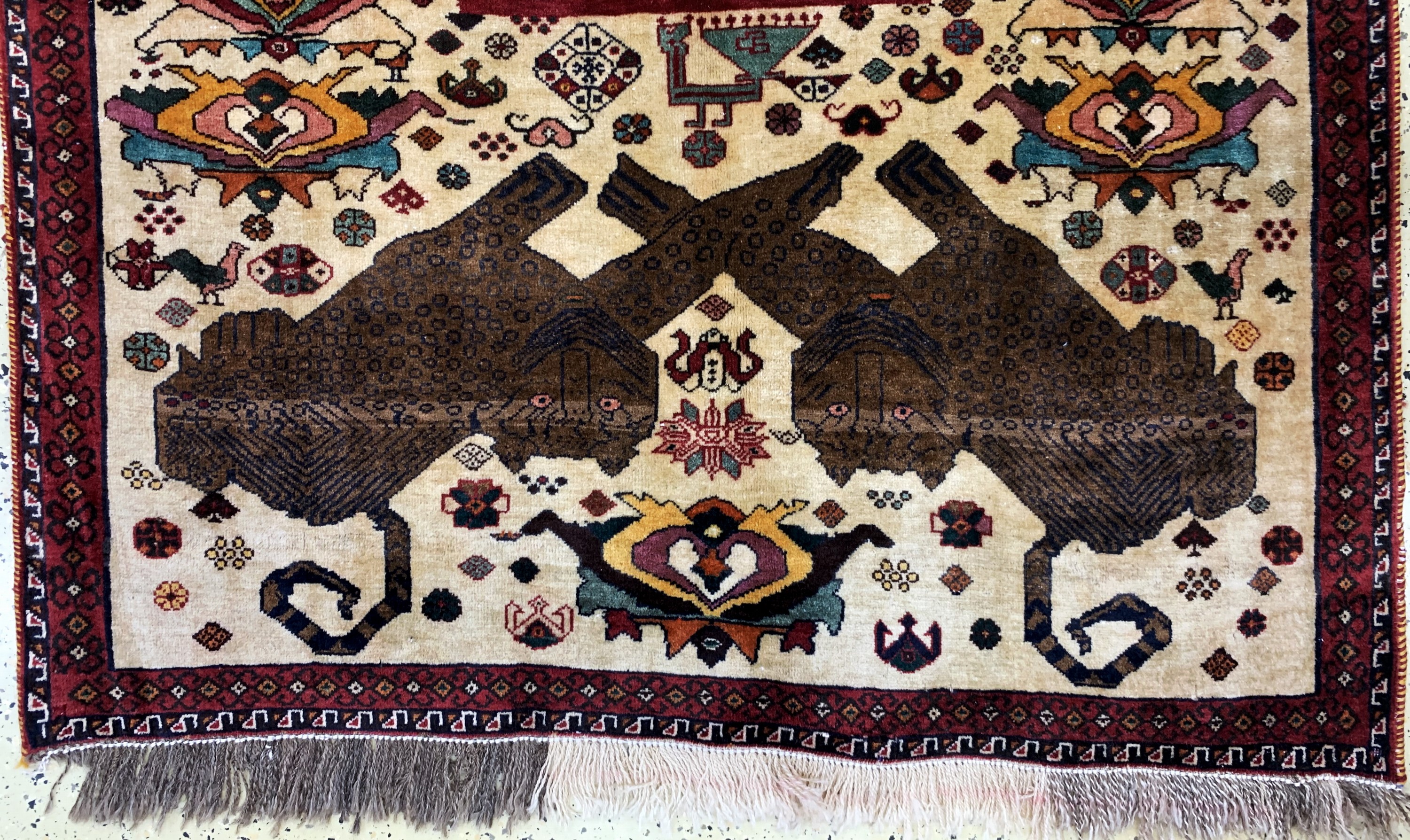 Detail b: Ghaschgai Kashkuli fein, Persien, Mitte 20.Jhd, Wolle auf Wolle, ca. 183 x 130 cm, gereinigt, EHZ: 2