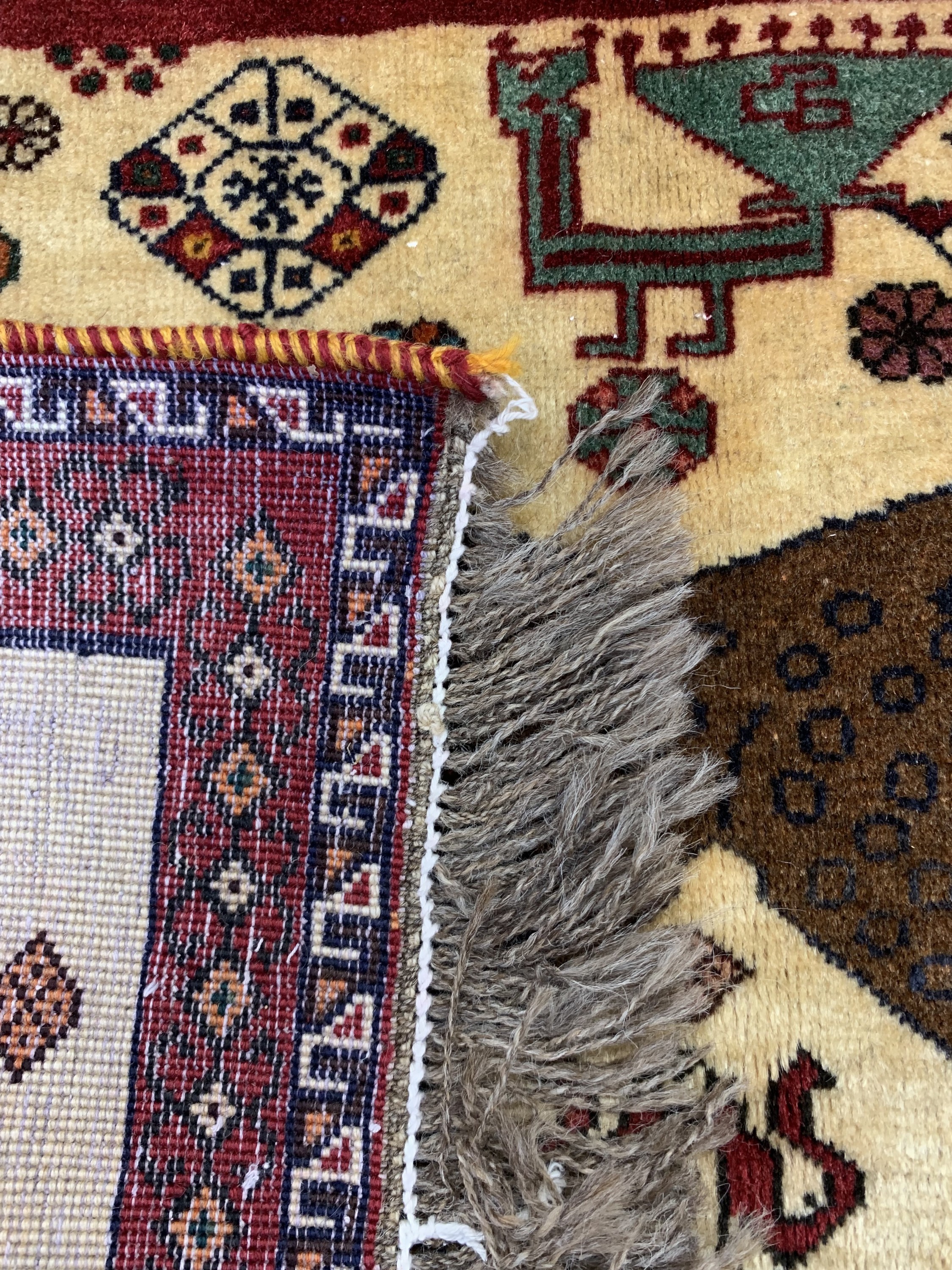 Detail e: Ghaschgai Kashkuli fein, Persien, Mitte 20.Jhd, Wolle auf Wolle, ca. 183 x 130 cm, gereinigt, EHZ: 2