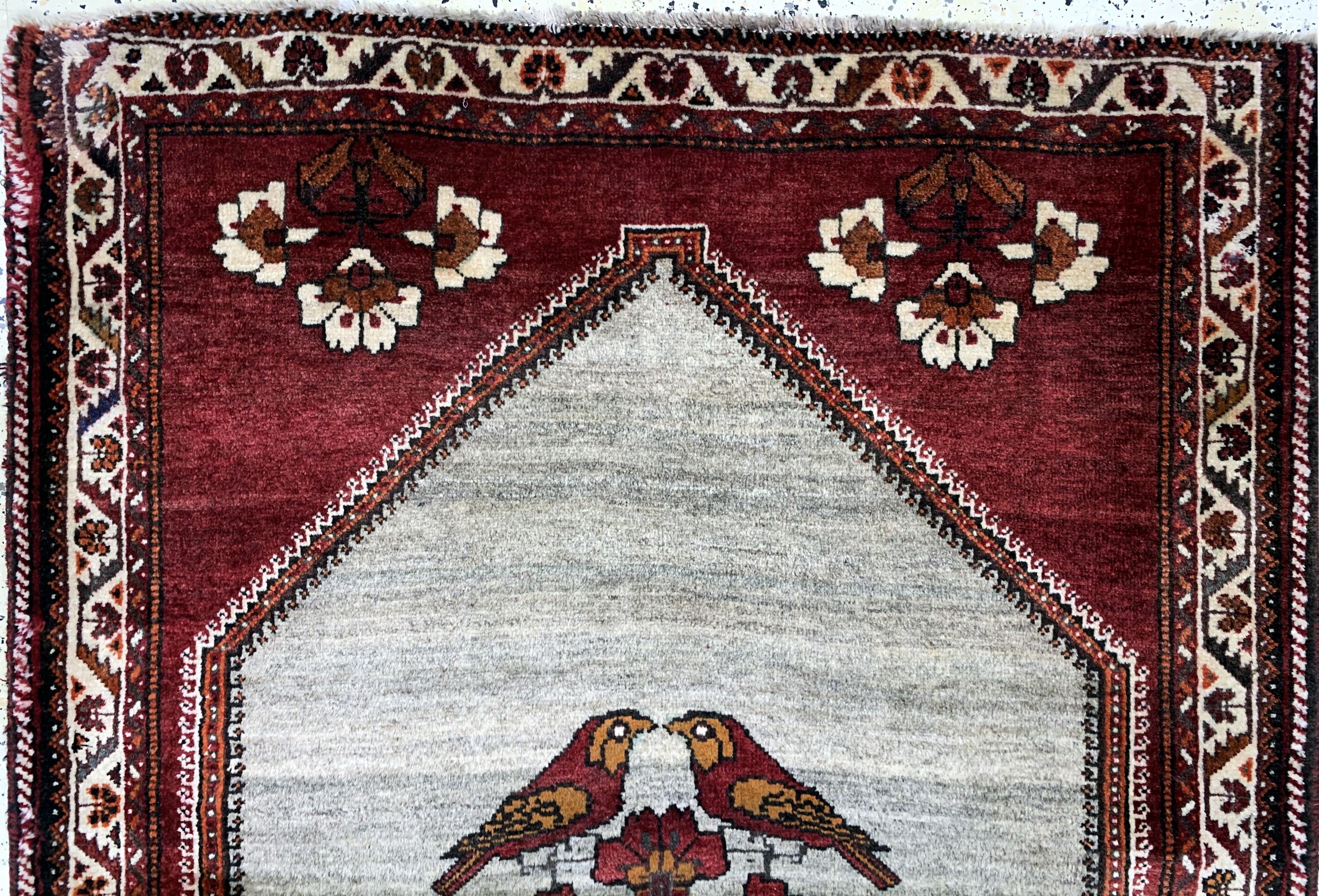 Detail a: Ghaschgai alt, Persien, Mitte 20.Jhd, Wolleauf Wolle, ca. 157 x 120 cm, EHZ: 2, (restauriert)