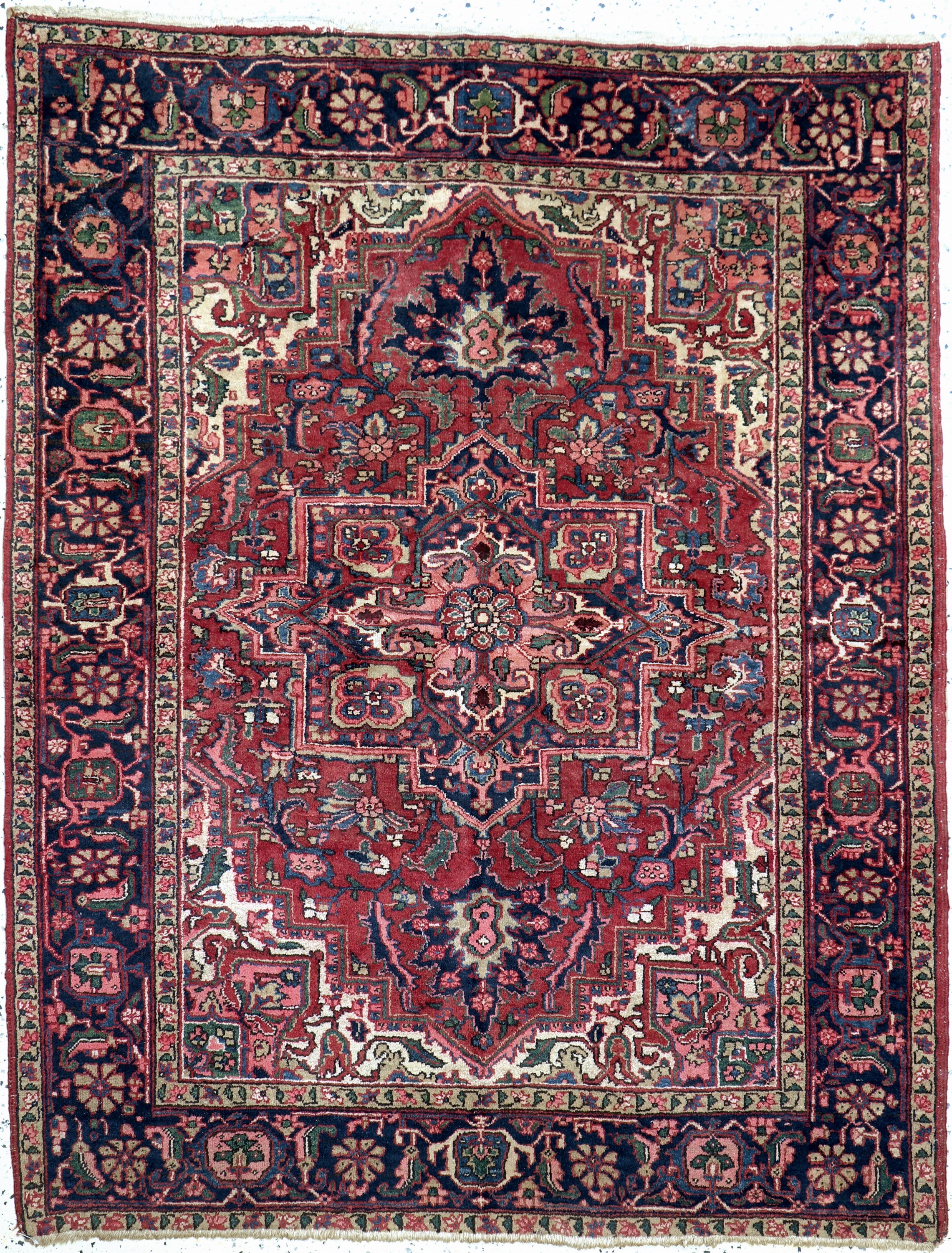 Heriz alt, Persien, Anfang 20.Jhd, Wolle auf Baumwolle, ca. 185 x 145 cm, EHZ: 2