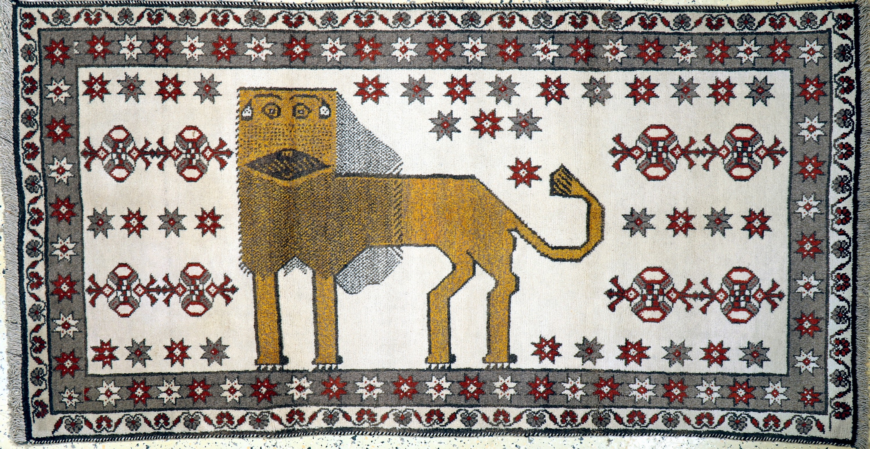 Gabbeh alt, Persien, Mitte 20.Jhd, Wolle auf Wolle, ca. 200 x 103 cm, EHZ: 2