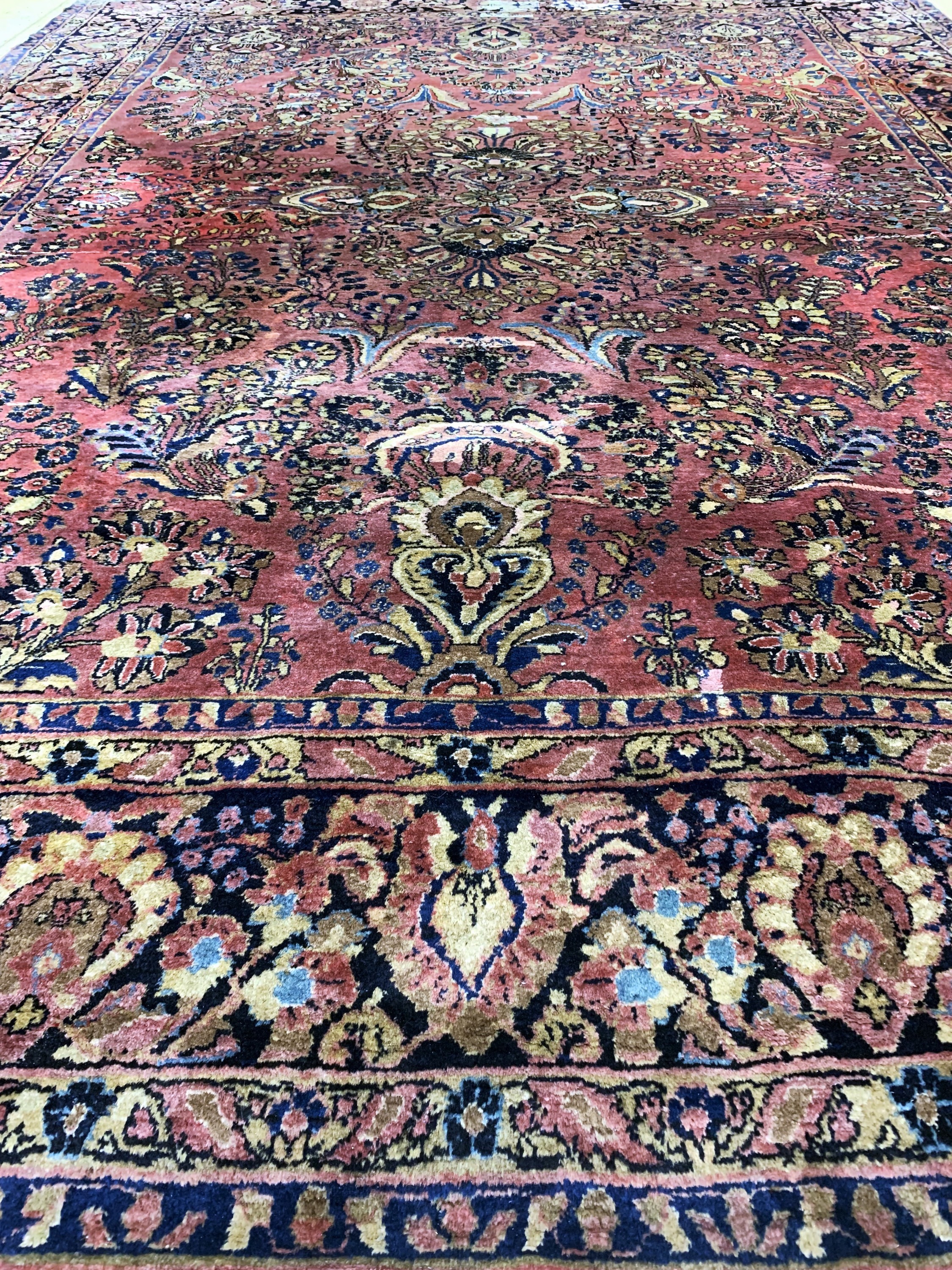 Detail b: Us Re-Import Sarogh, Persien, Anfang 20.Jhd, Wolle auf Baumwolle, ca. 345 x 262 cm,EHZ: 4, (Restaurierungen & Risse)