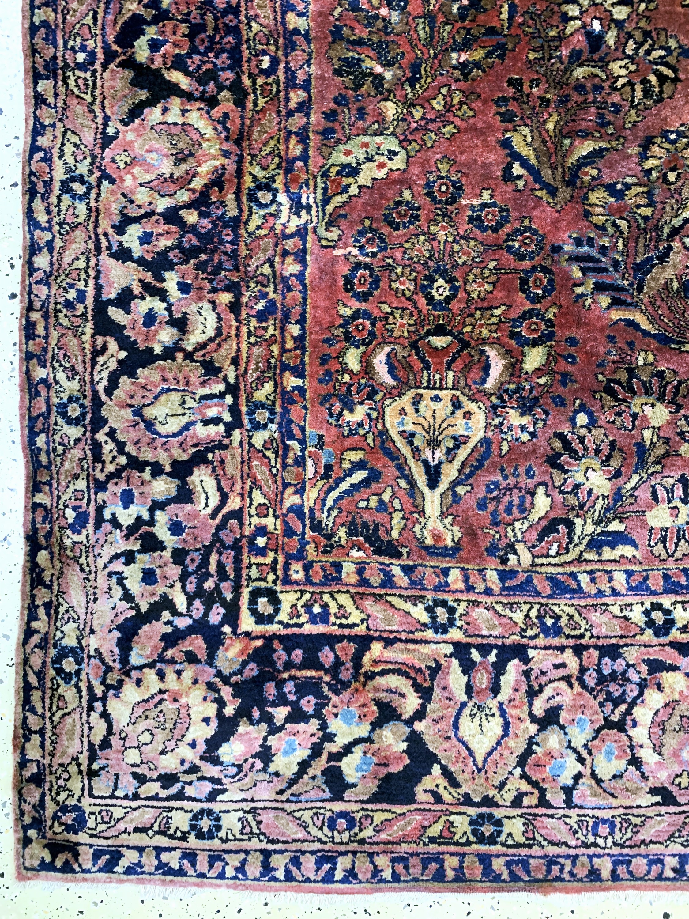 Detail c: Us Re-Import Sarogh, Persien, Anfang 20.Jhd, Wolle auf Baumwolle, ca. 345 x 262 cm,EHZ: 4, (Restaurierungen & Risse)