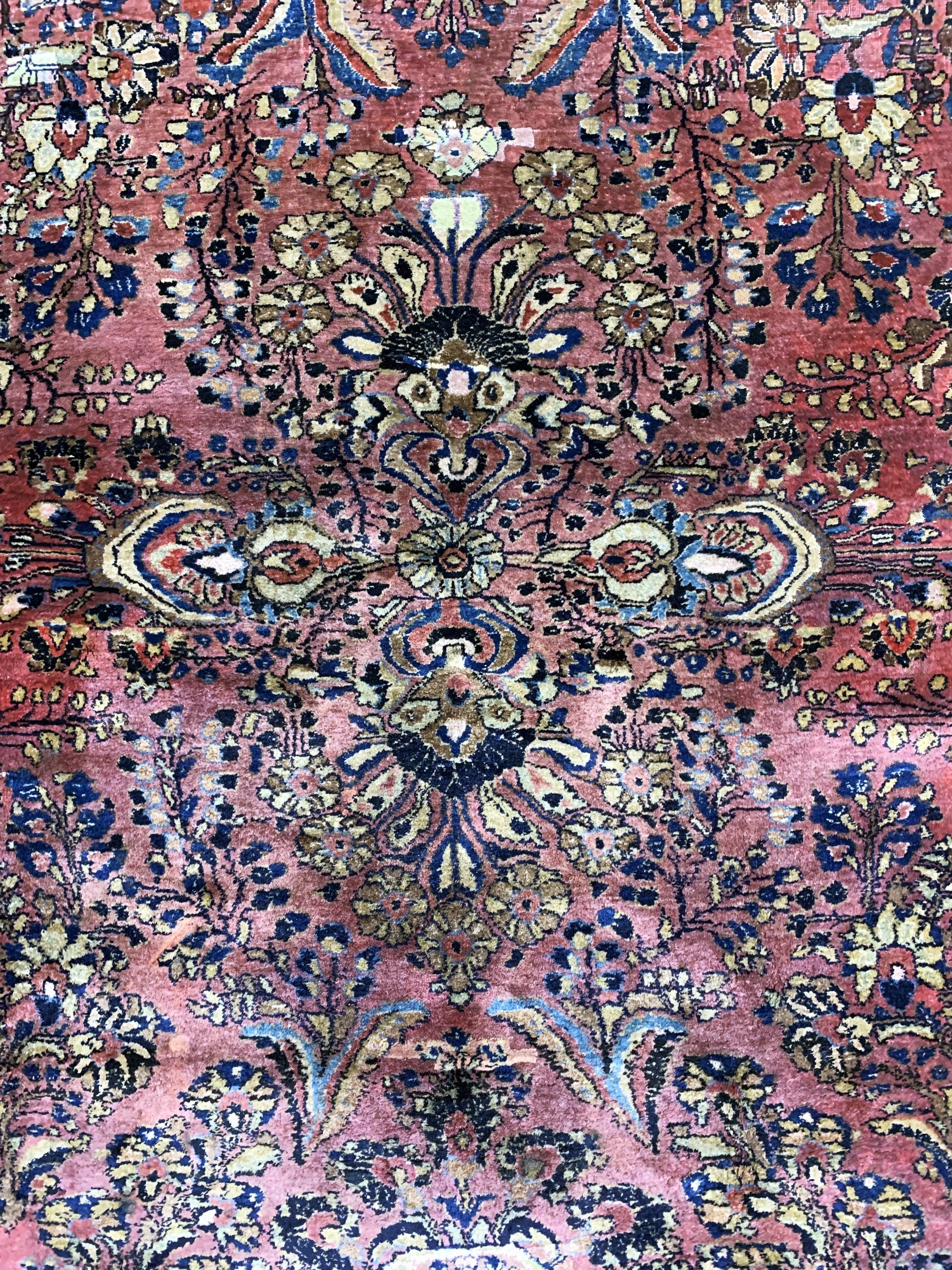 Detail e: Us Re-Import Sarogh, Persien, Anfang 20.Jhd, Wolle auf Baumwolle, ca. 345 x 262 cm,EHZ: 4, (Restaurierungen & Risse)