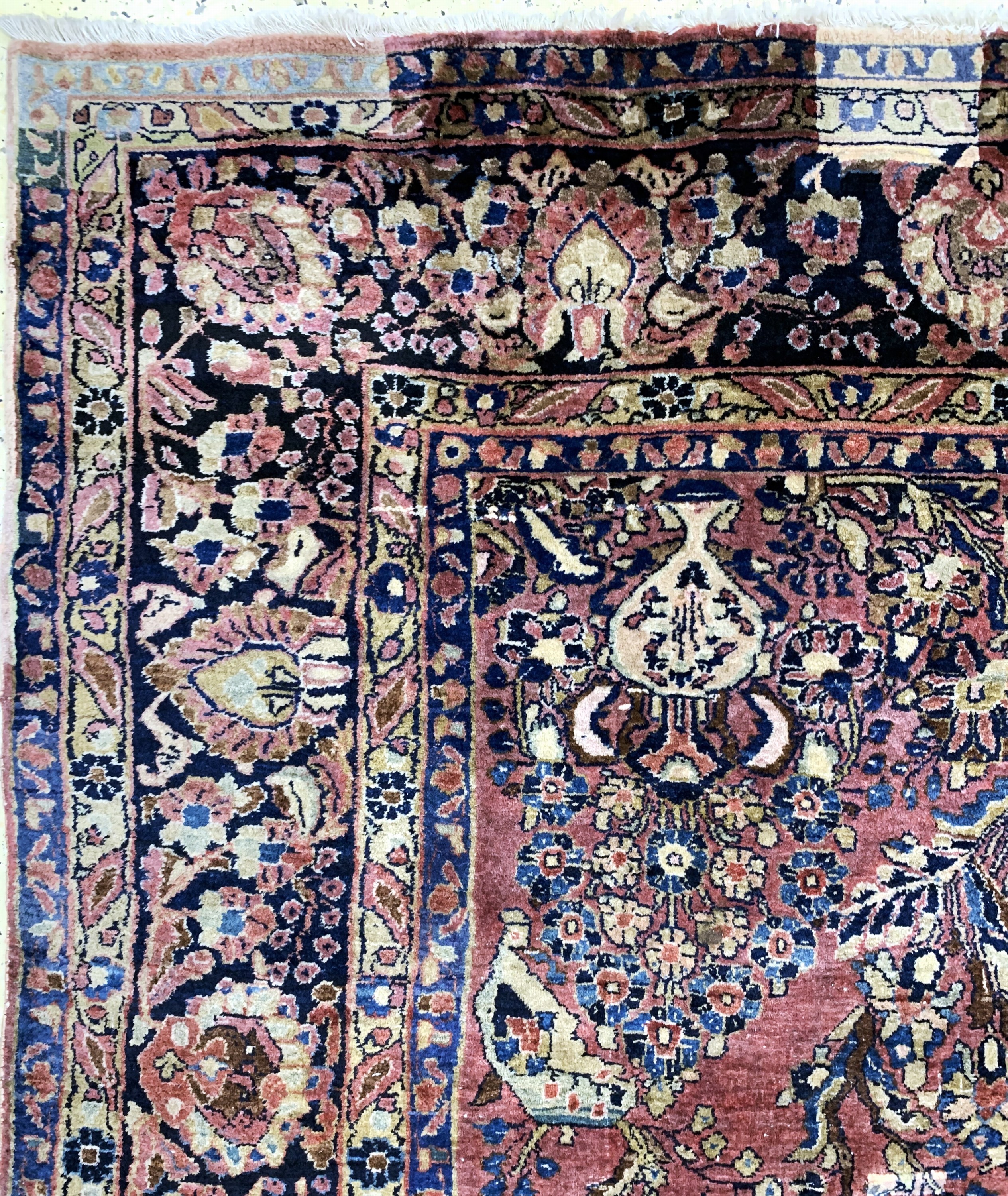 Detail f: Us Re-Import Sarogh, Persien, Anfang 20.Jhd, Wolle auf Baumwolle, ca. 345 x 262 cm,EHZ: 4, (Restaurierungen & Risse)