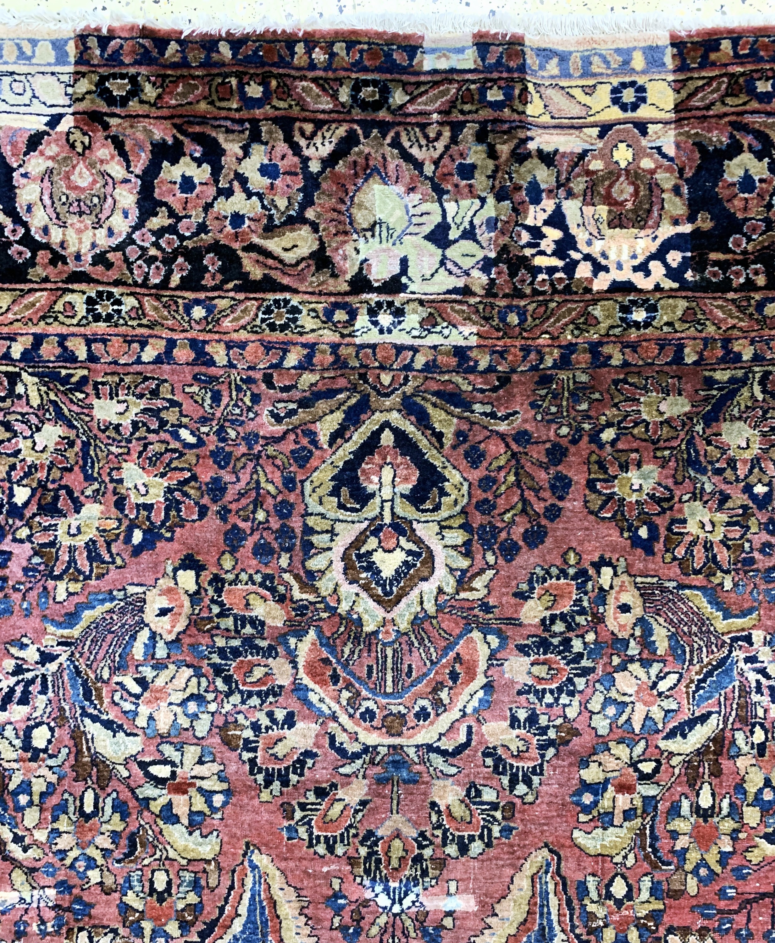 Detail g: Us Re-Import Sarogh, Persien, Anfang 20.Jhd, Wolle auf Baumwolle, ca. 345 x 262 cm,EHZ: 4, (Restaurierungen & Risse)