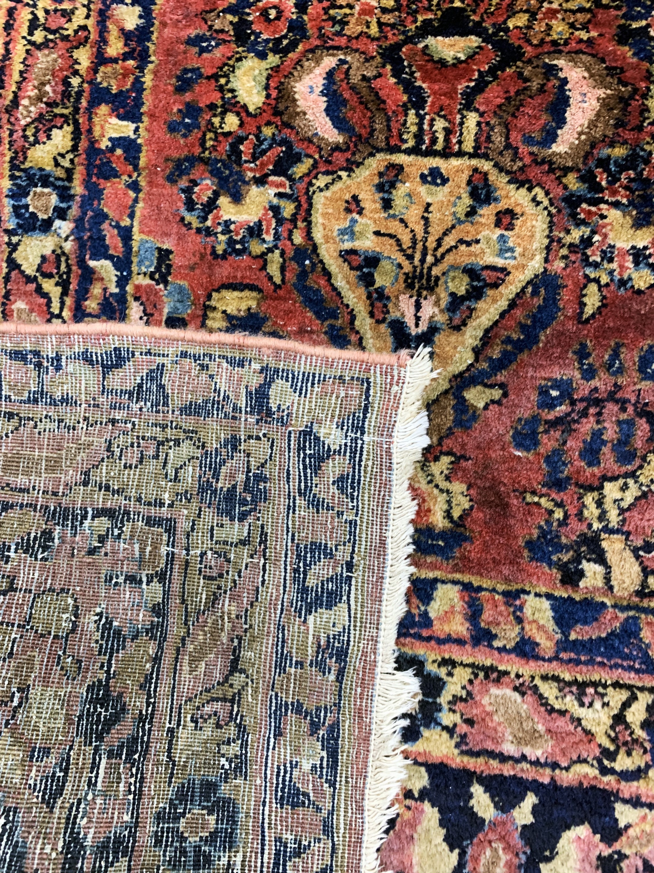 Detail h: Us Re-Import Sarogh, Persien, Anfang 20.Jhd, Wolle auf Baumwolle, ca. 345 x 262 cm,EHZ: 4, (Restaurierungen & Risse)