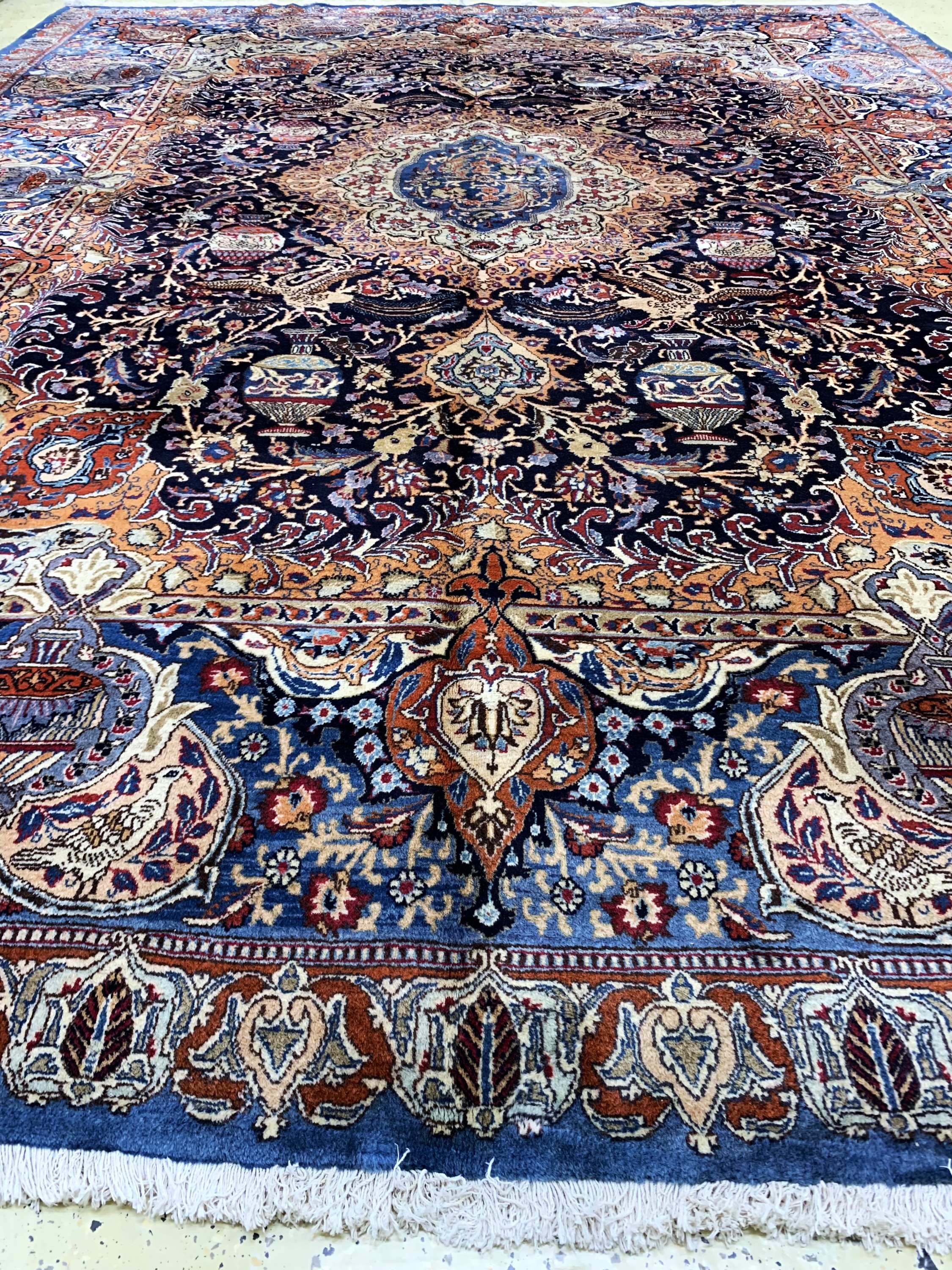 Detail f: Vasen Kaschmar, Persien, Mitte 20.Jhd, Wolle auf Baumwolle, ca. 397 x 295 cm, gereinigt, EHZ: 2