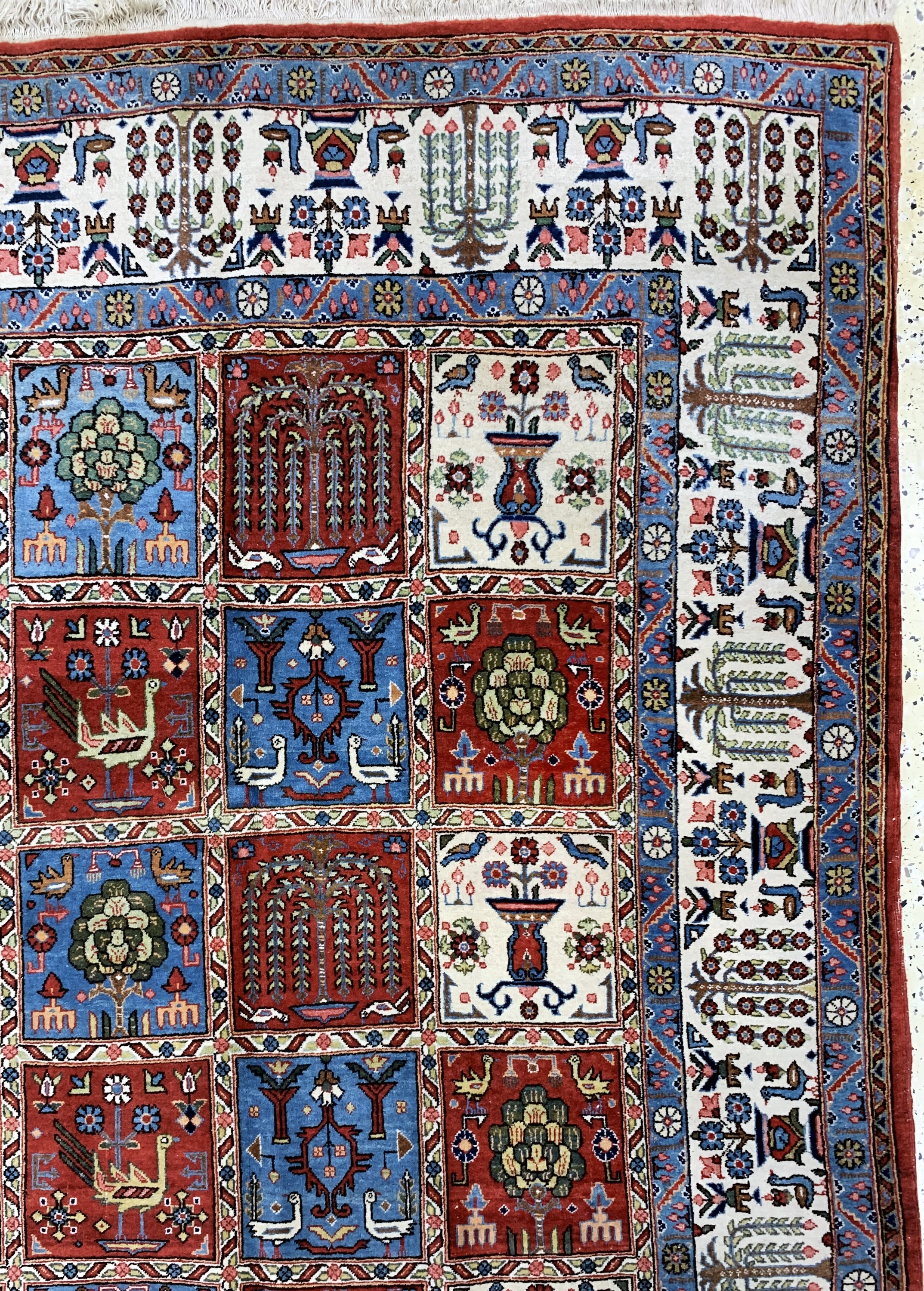 Detail d: Ghom Kork alt, Persien, Mitte 20.Jhd, Korkwolle, ca. 320 x 222 cm, EHZ: 2-3
