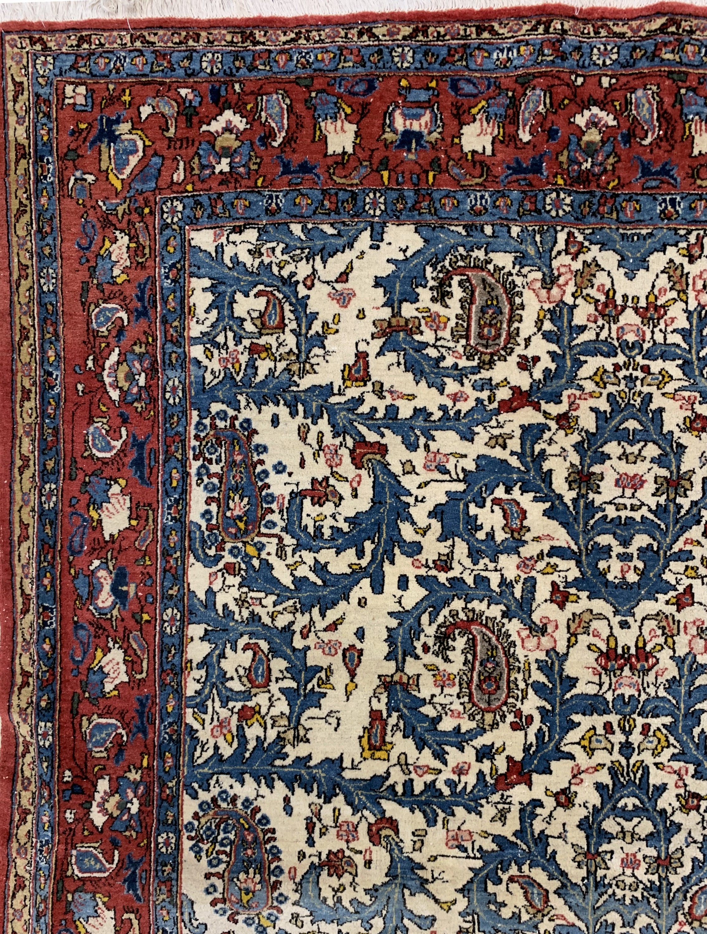 Detail c: Ghom alt, Persien, Mitte 20.Jhd, Wolle auf Baumwolle, ca. 326 x 240 cm, EHZ: 3, (fleckig)