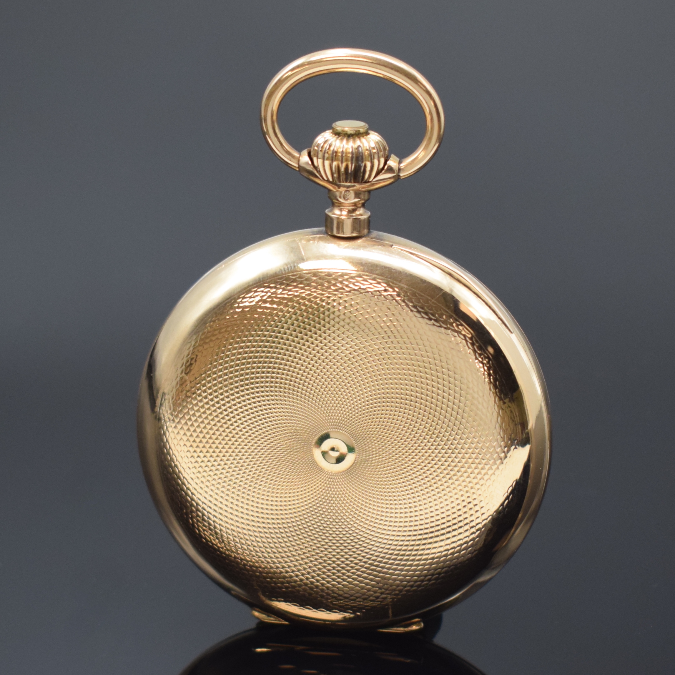 Detail c: SYSTEME GLASHÜTTE Herrensavonette in GG 585/000, Schweiz um 1910, guill. 3-Deckel- Goldgeh. sign. L.U.C dell., Sprungdeckel m. Monogramm, ...