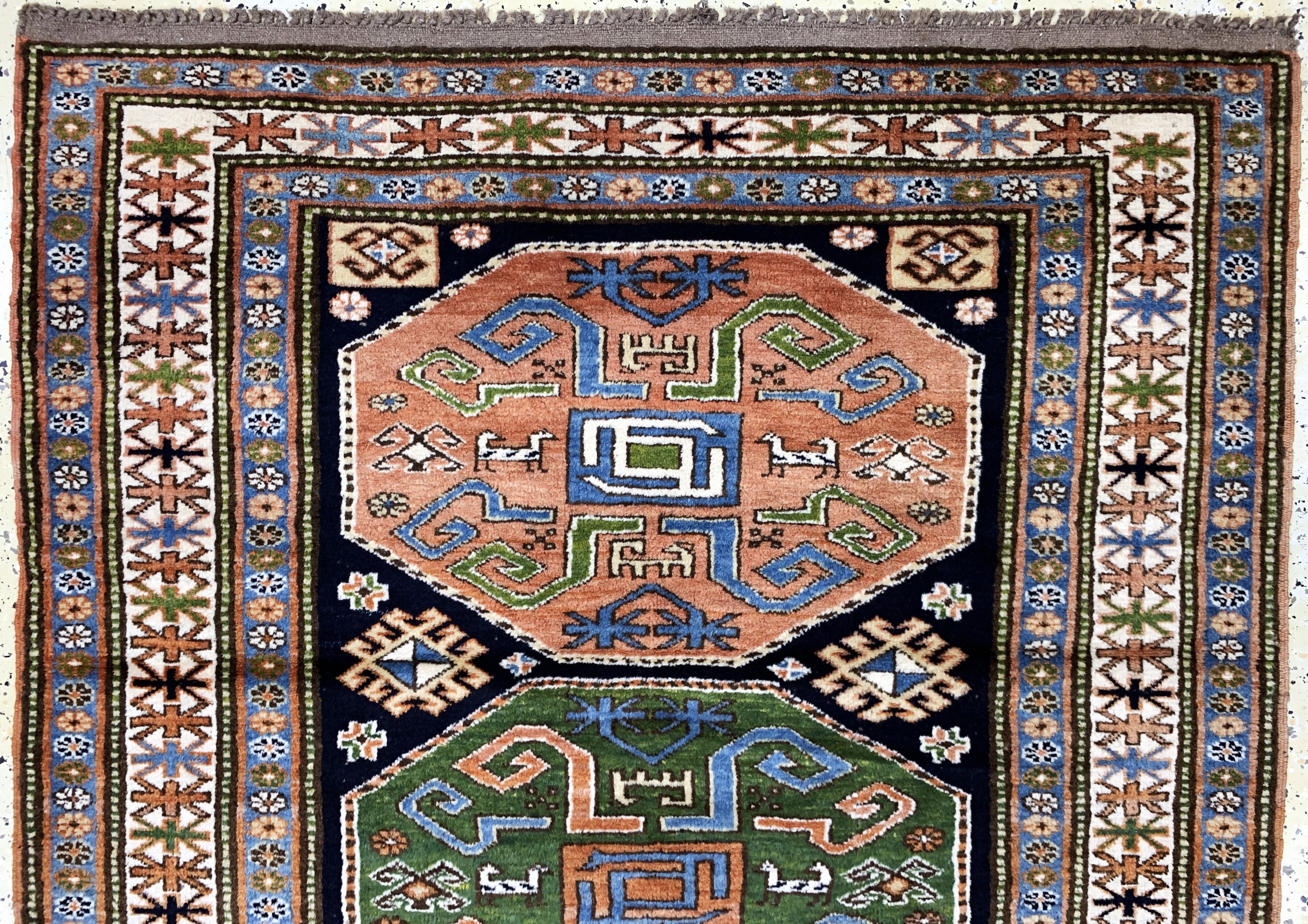 Detail a: Kazak, Türkei, Ende 20.Jhd, Wolle auf Wolle, ca. 170 x 127 cm, EHZ: 2