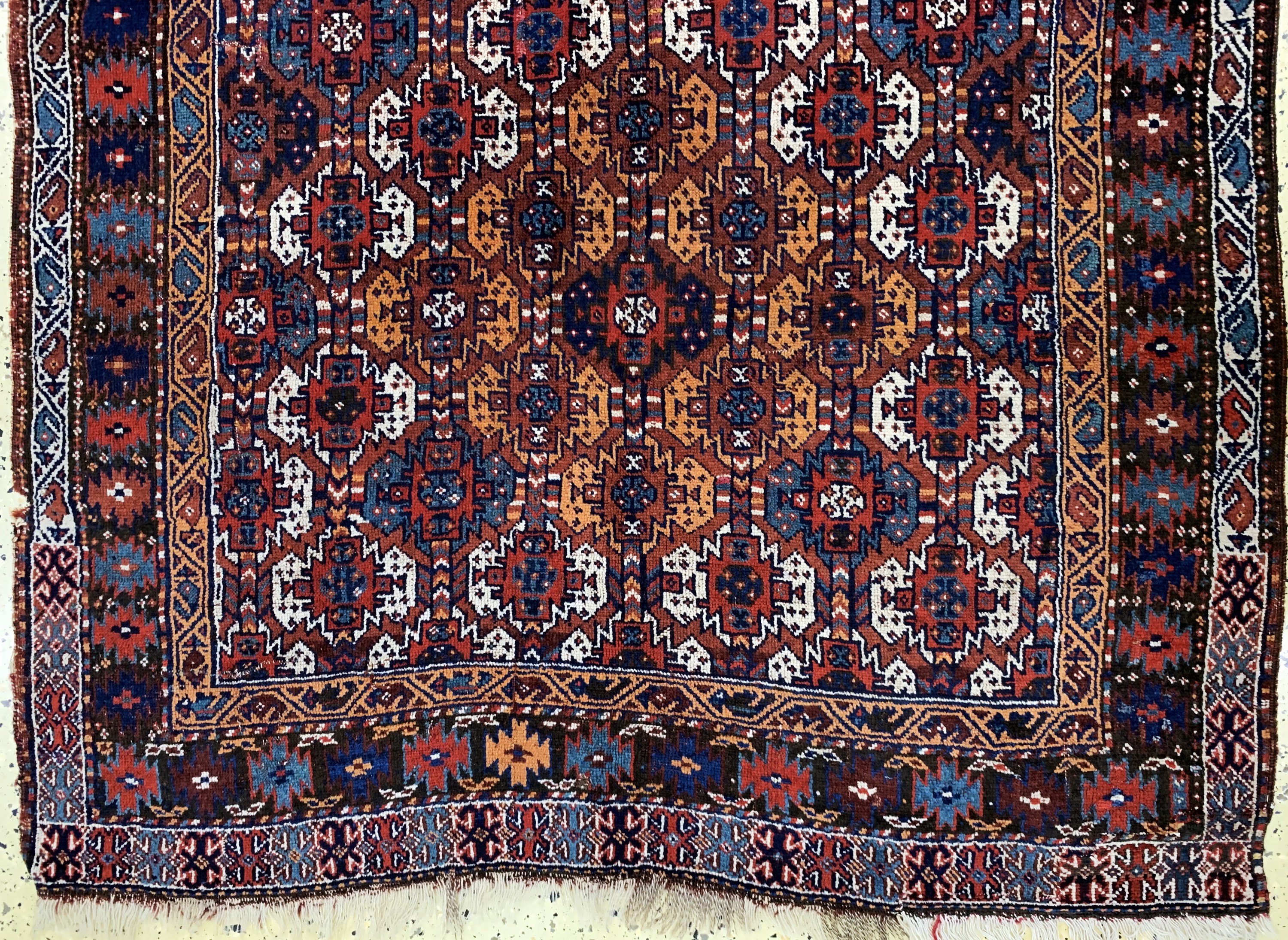 Detail c: Khorasan Kordi antik, Persien, um 1900, Wolle auf Wolle, ca. 214 x 130 cm, EHZ: 4, (restauriert)