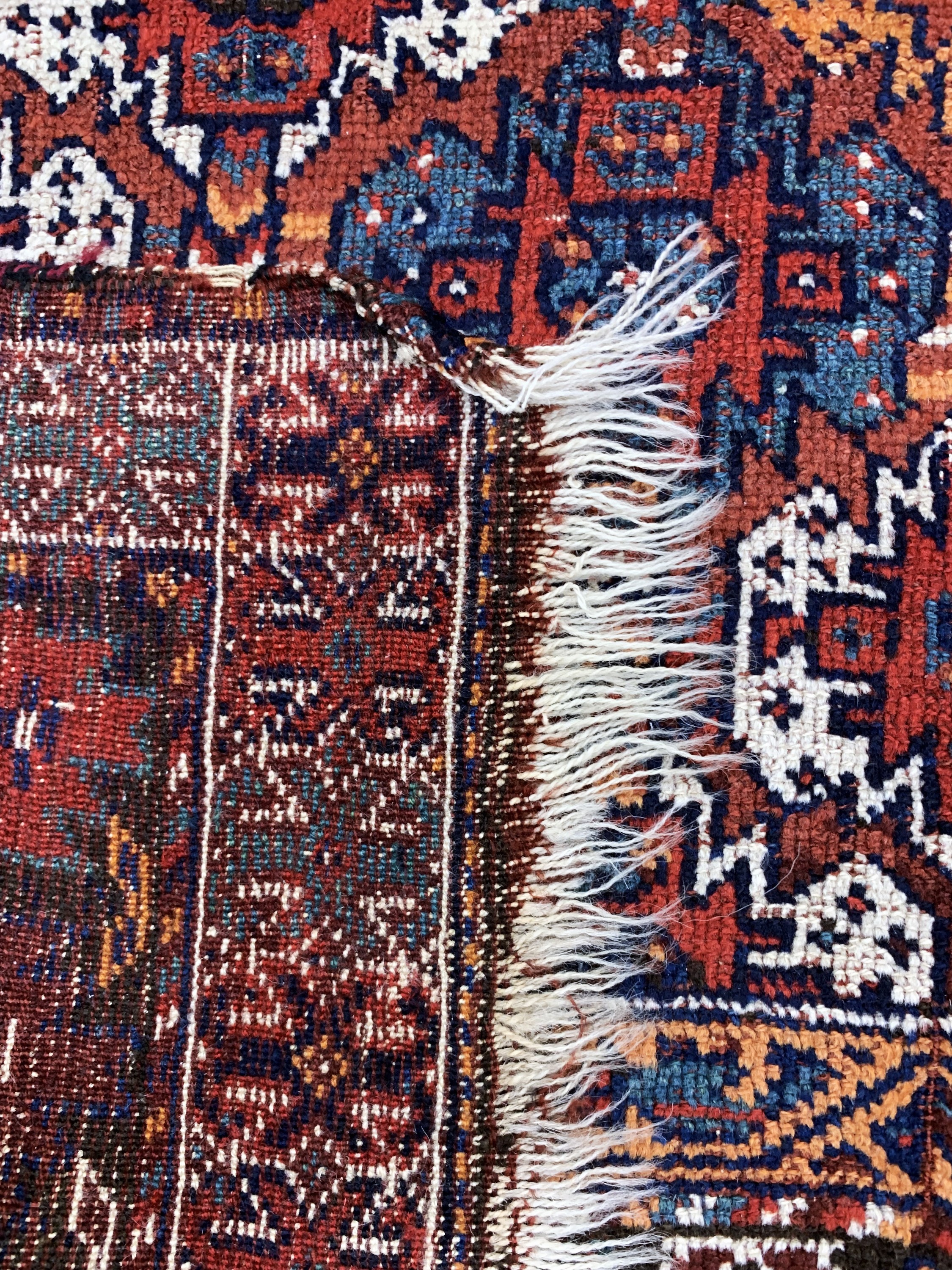 Detail e: Khorasan Kordi antik, Persien, um 1900, Wolle auf Wolle, ca. 214 x 130 cm, EHZ: 4, (restauriert)