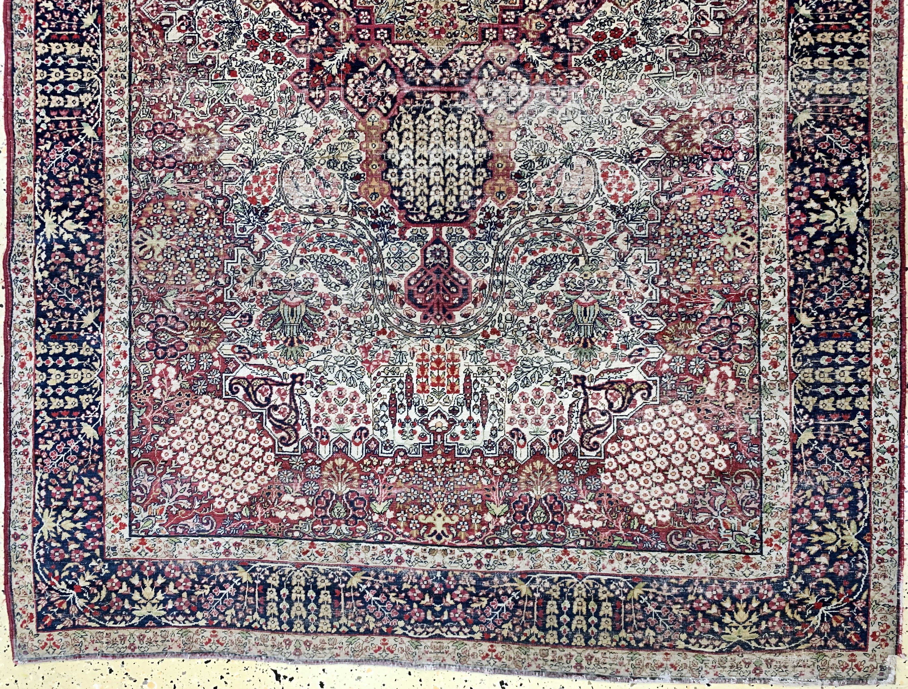 Detail b: Kerman"Lawar"antik, Persien, 19.Jhd, Wolle auf Baumwolle, ca. 212 x 137 cm, EHZ: 4