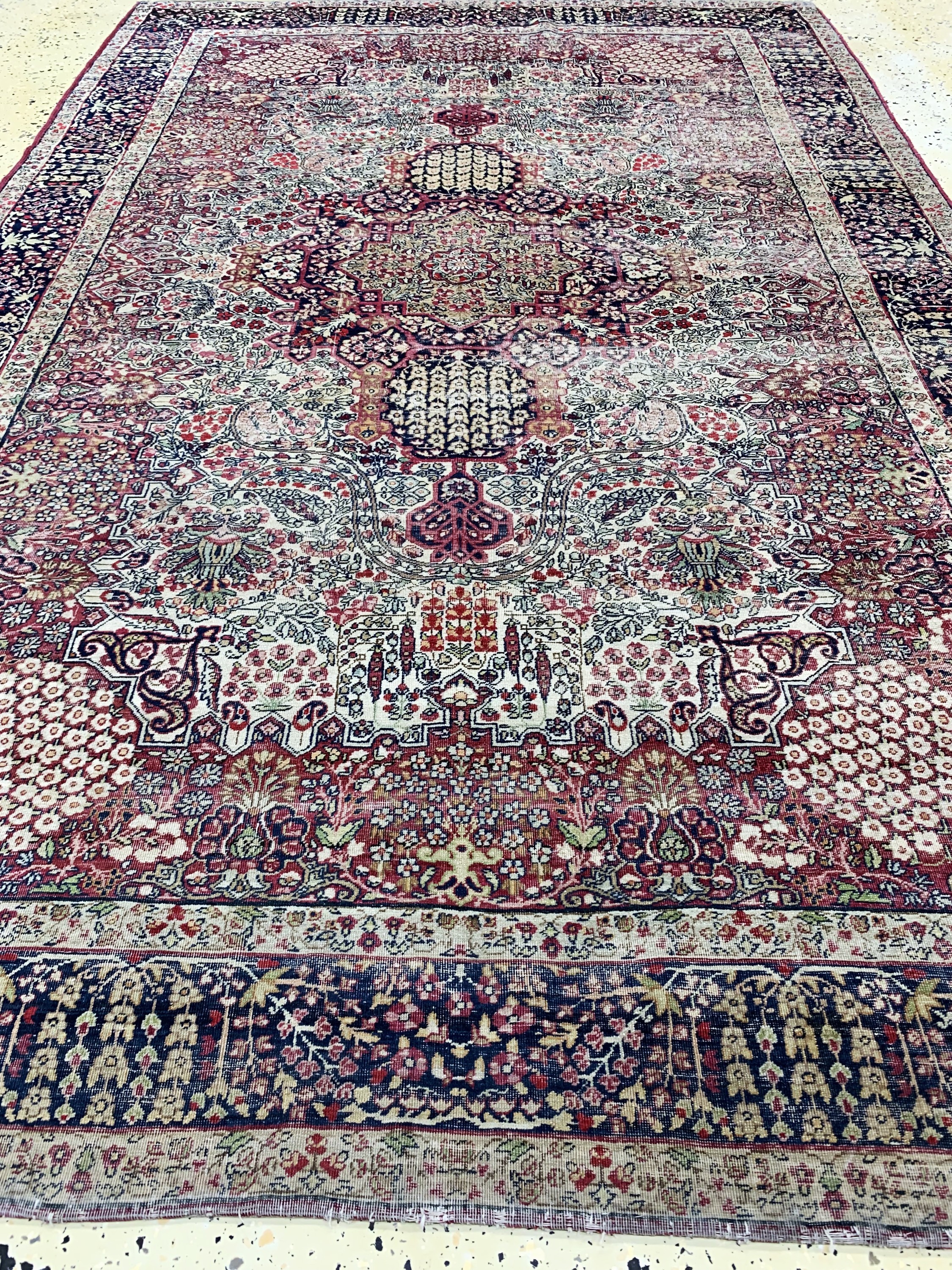 Detail d: Kerman"Lawar"antik, Persien, 19.Jhd, Wolle auf Baumwolle, ca. 212 x 137 cm, EHZ: 4
