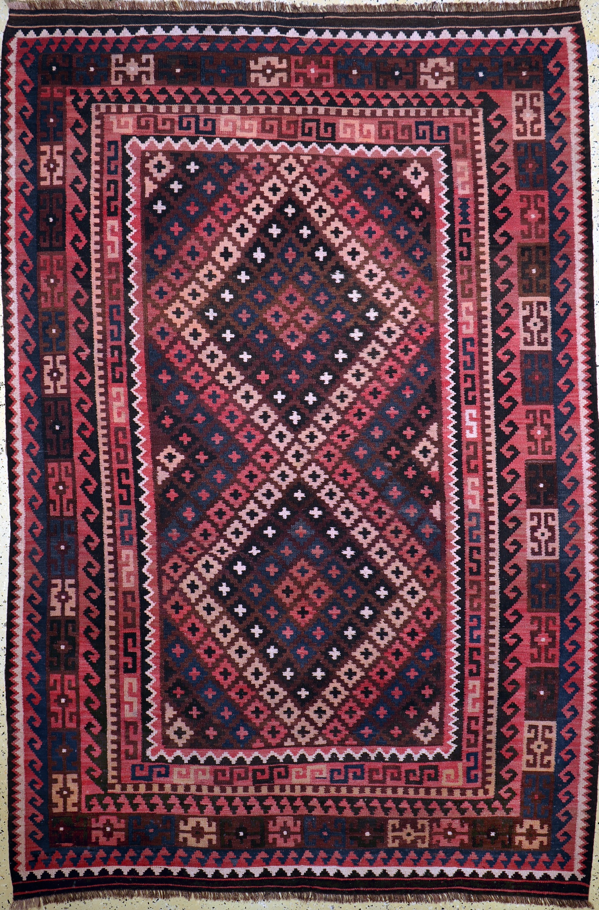 Kelim Meymaneh, Afghanistan, Mitte 20.Jhd, Wolle auf Wolle, ca. 290 x 196 cm, EHZ: 2