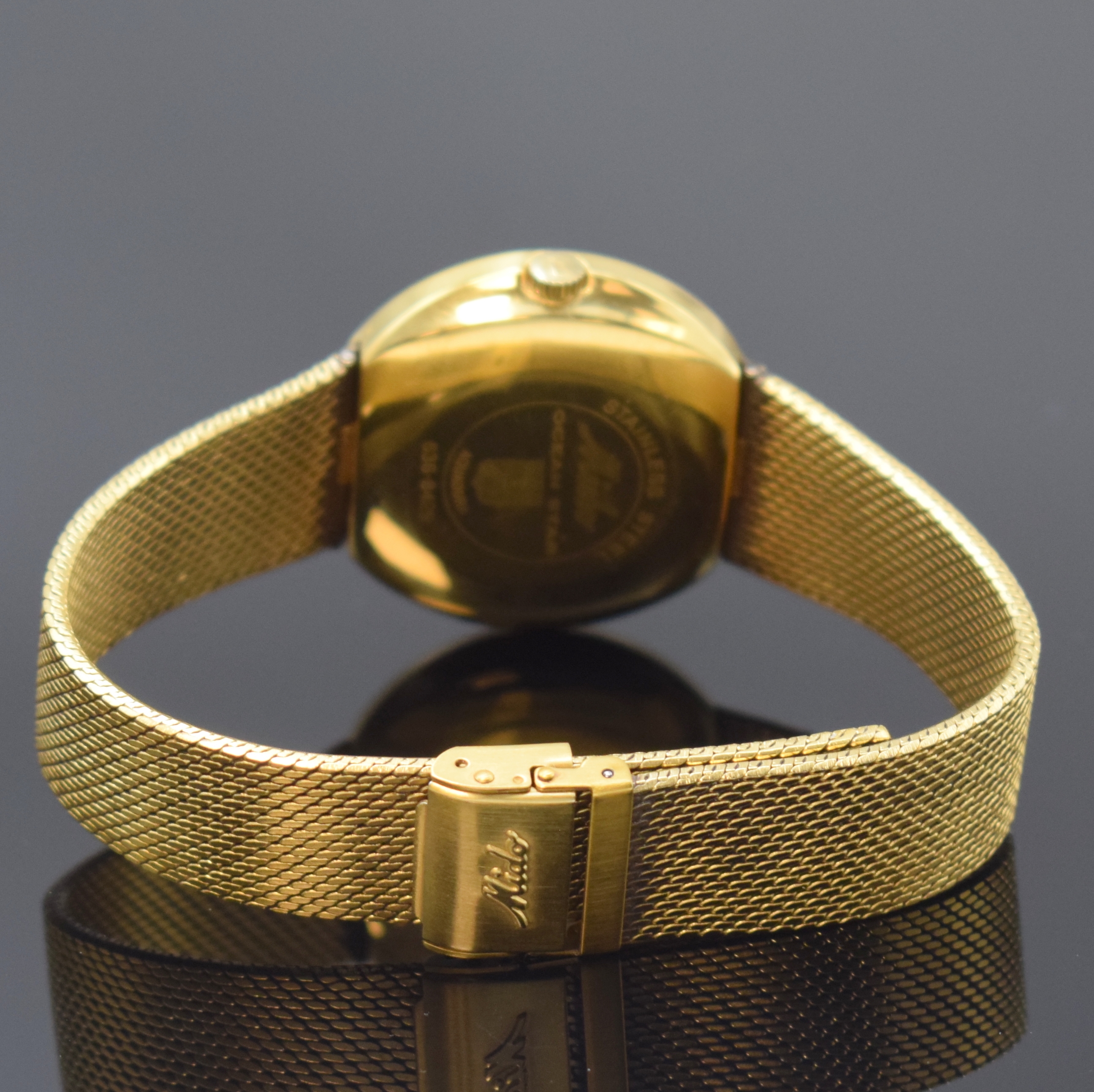Detail b: MIDO Ocean Star datoday Commander Referenz 636-8429 Herrenarmbanduhr, Schweiz um 2005, Automatik, verg. Monocoque-Geh., verg. Milanaise-Band (L. ...