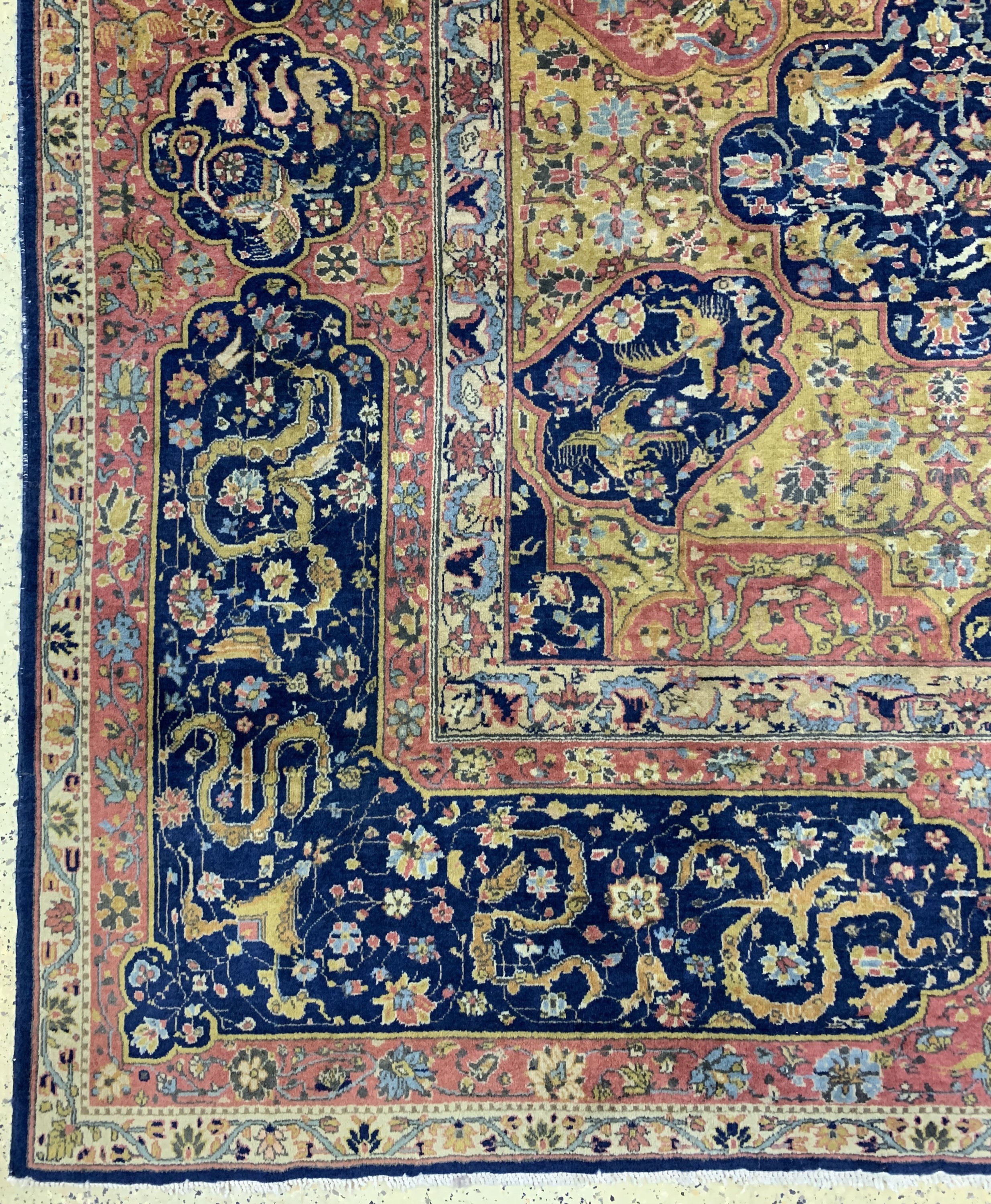 Detail b: Nordindischer Teppich, "Safawiden Design", um 1900, Wolle auf Baumwolle, ca. 606 x 364 cm , EHZ: 2(ähnliches Stück siehe Christis London ...
