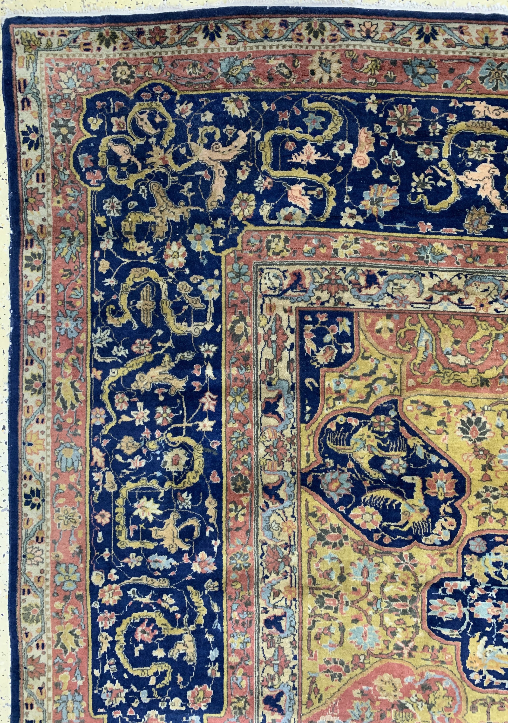 Detail f: Nordindischer Teppich, "Safawiden Design", um 1900, Wolle auf Baumwolle, ca. 606 x 364 cm , EHZ: 2(ähnliches Stück siehe Christis London ...