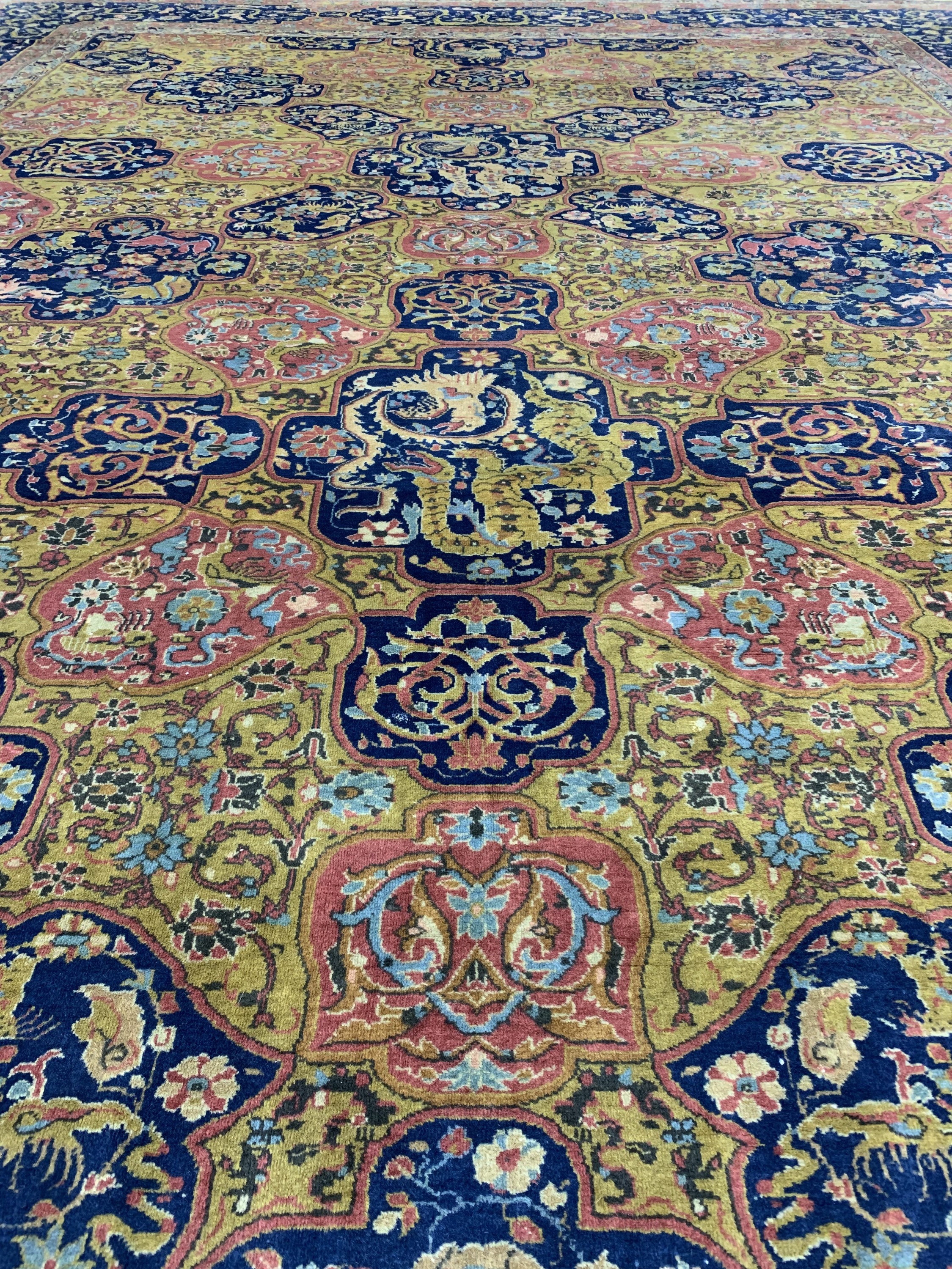 Detail j: Nordindischer Teppich, "Safawiden Design", um 1900, Wolle auf Baumwolle, ca. 606 x 364 cm , EHZ: 2(ähnliches Stück siehe Christis London ...