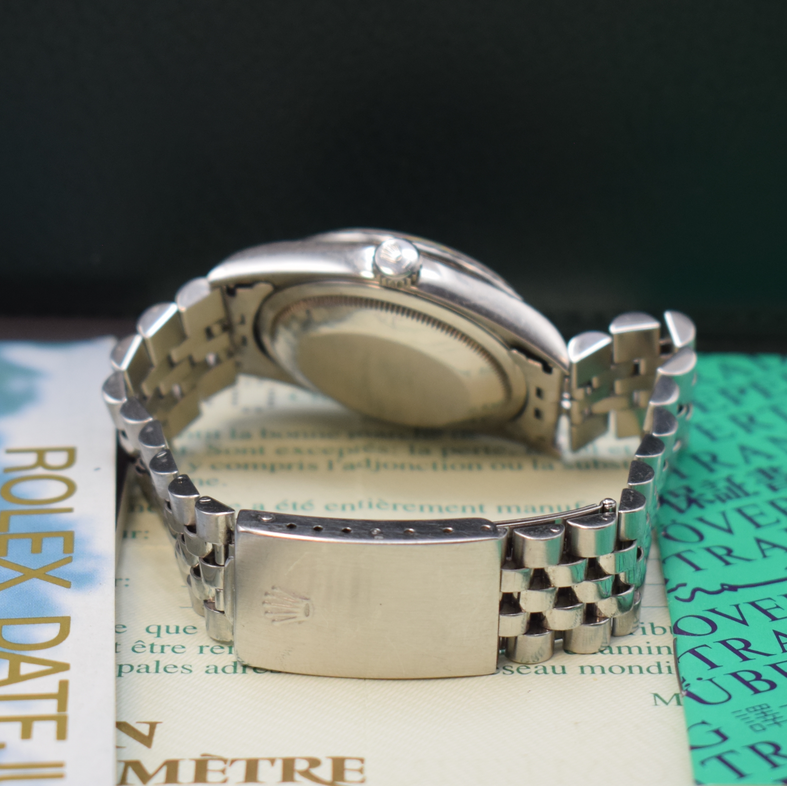 Detail b: ROLEX Oyster Perpetual Datejust Armbanduhr Referenz 16220, Schweiz verk. lt. beil. Pap. 12/1997, Automatik, verschr. Geh. inkl. orig. Jubileeband m. ...