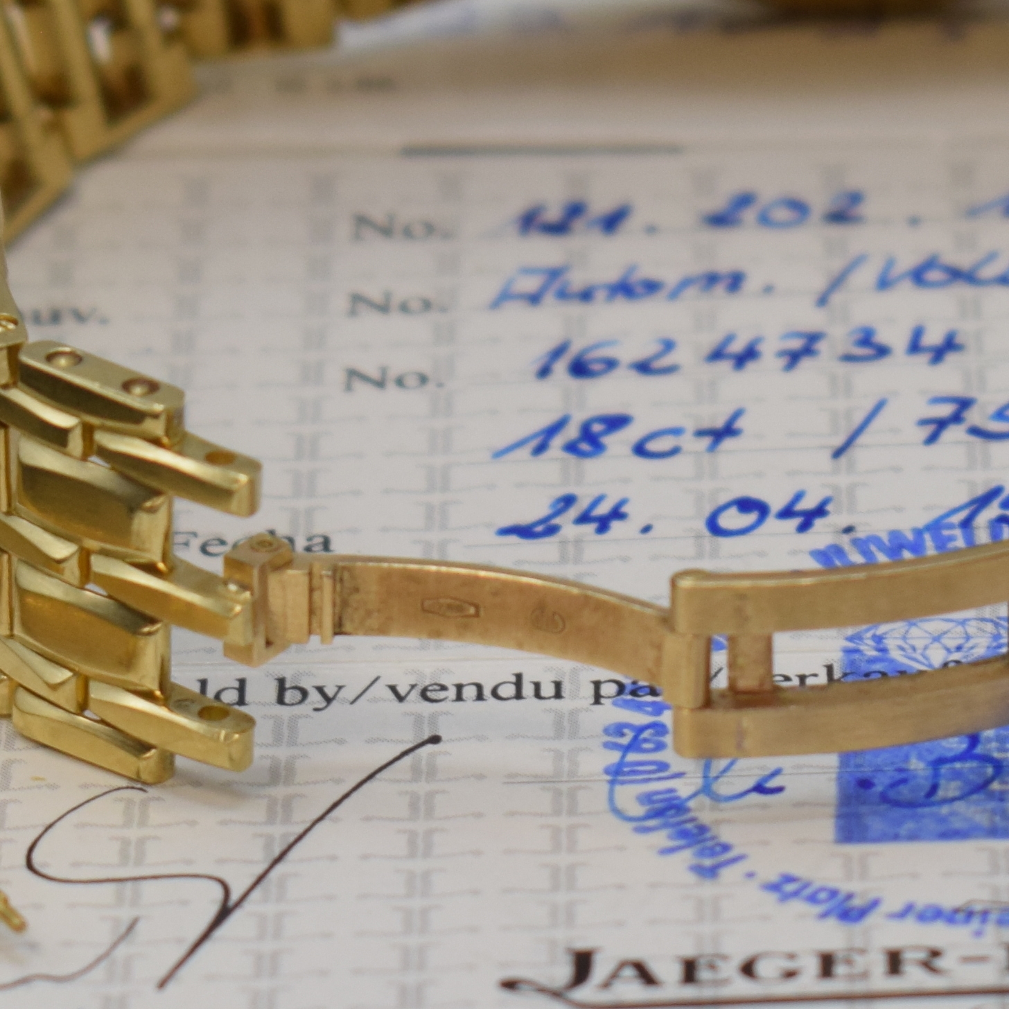Detail b: Jaeger-LeCoultre Albatros seltene, schwere Herrenarmbanduhr in GG 750/000 mit Vollkalender Referenz 121.202.1.3D, Automatik, tonneauförm. Gehäuse ...