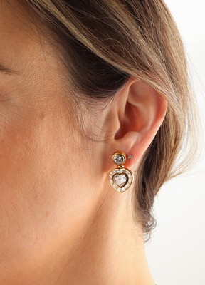 26869705a - Paar 18 kt Gold Diamant-Ohrstecker, GG/WG 750/000, qualitätvolle Verarbeitung, 2 ...
