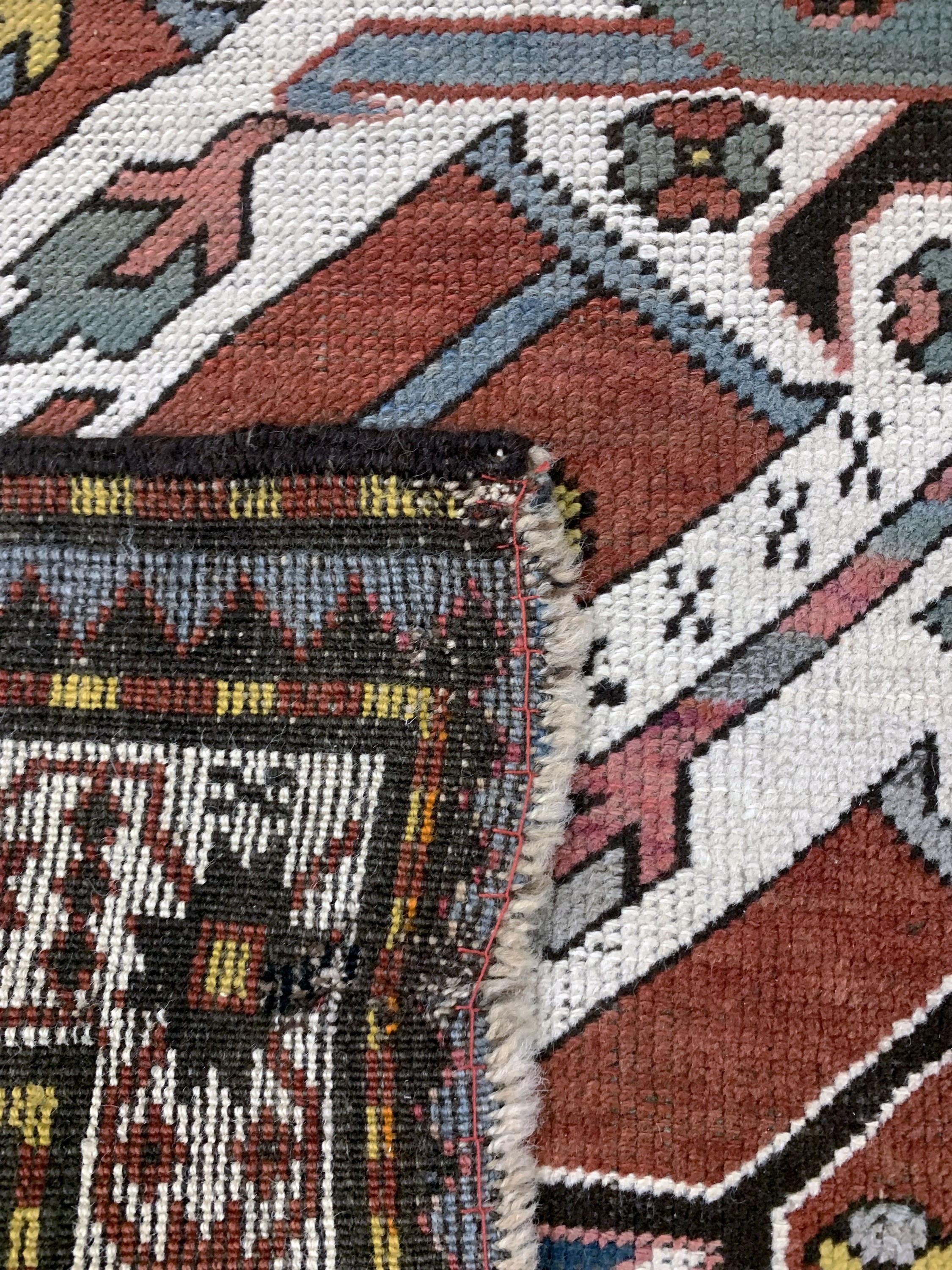 Detail d: Tschelaberd"Adler-Kazak"antik, Kaukasus, 19.Jhd, Wolle auf Wolle, ca. 225 x 148 cm, EHZ: 3