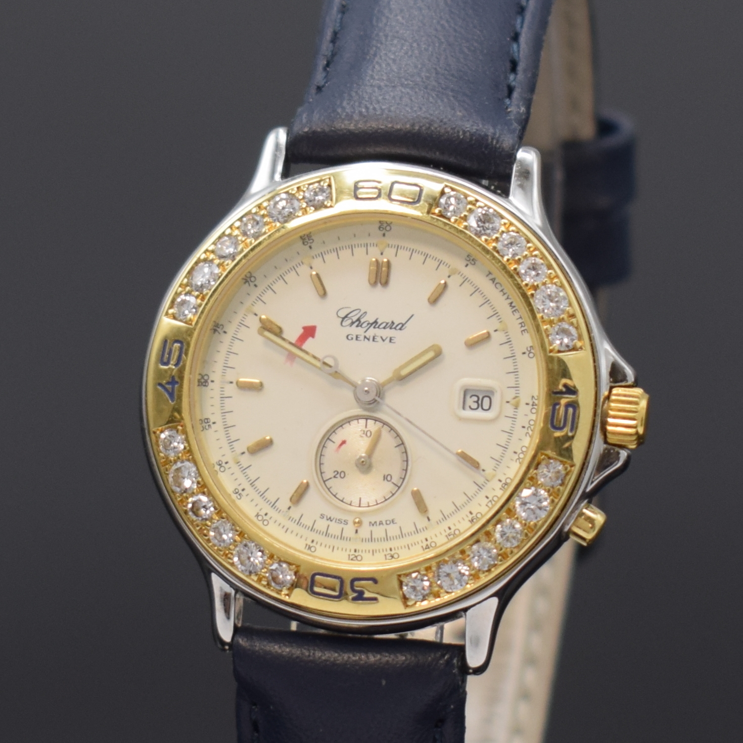 Detail a: CHOPARD Mille Miglia Damenarmbanduhr mit Chronograph in Stahl/Gold Referenz 16/8142, Schweiz um 2000, quarz, Boden 7-fach verschr., Lünette aufw. m. ...