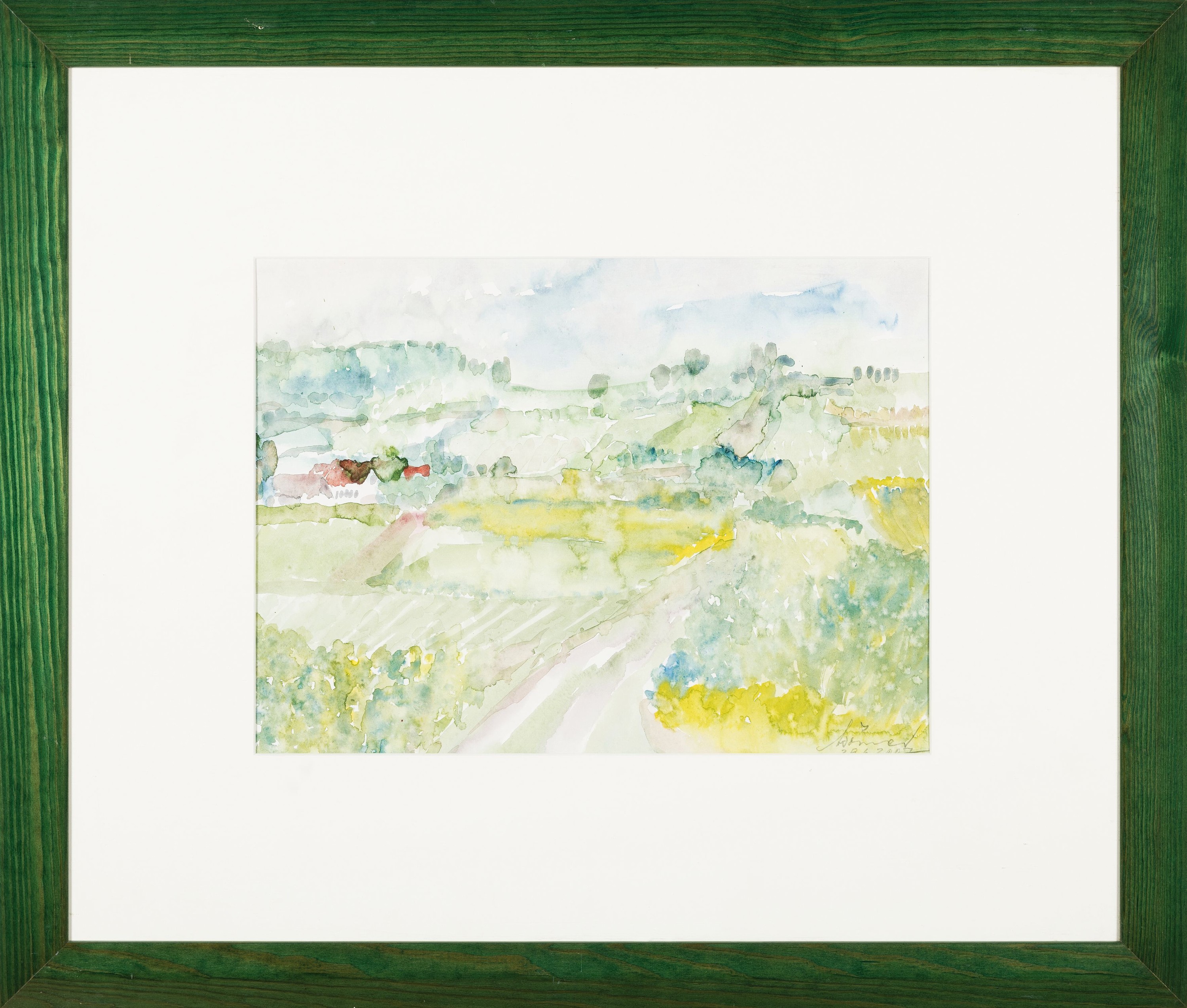 Detail k: Willi Woerner, 1931 Ludwigshafen-2014 Oggersheim, Aquarellist und Illustrator, Aquarell, sommerliche Haardtlandschaft, 2007, handsigniert, unter PP ...