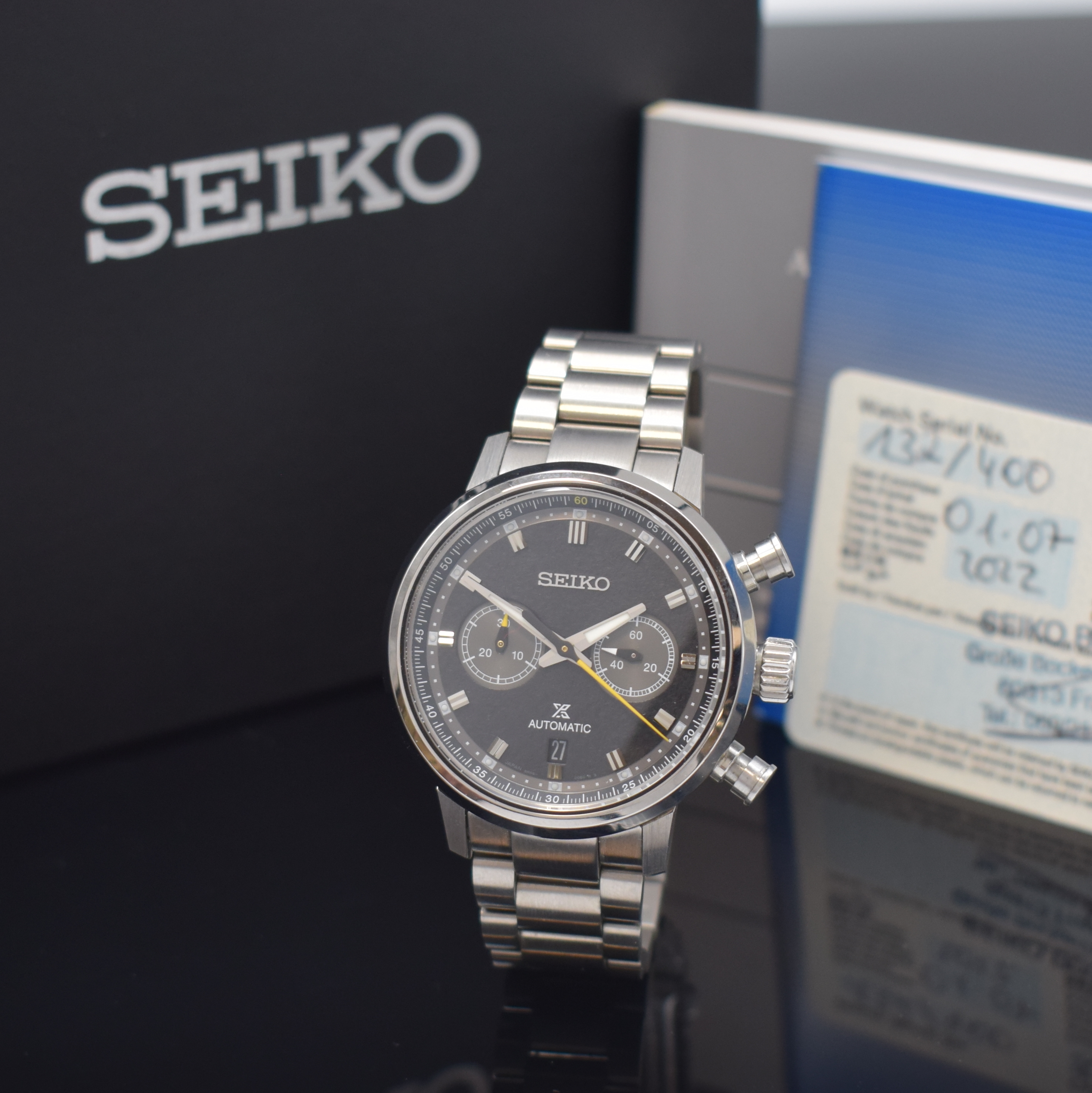 SEIKO Prospex Speedtimer, auf 400 Stück limitierter Armbandchronograph in Stahl, Japan verk. lt. beil. Pap. 07/2022, Automatik, beids. vergl. Geh. ...